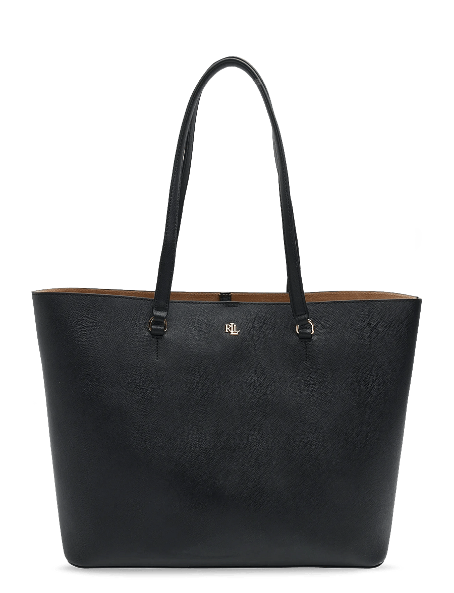 Lauren Ralph Lauren - CROSSHATCH LEATHER-KARLY-TTE-LRG - tote töskur - black - 1