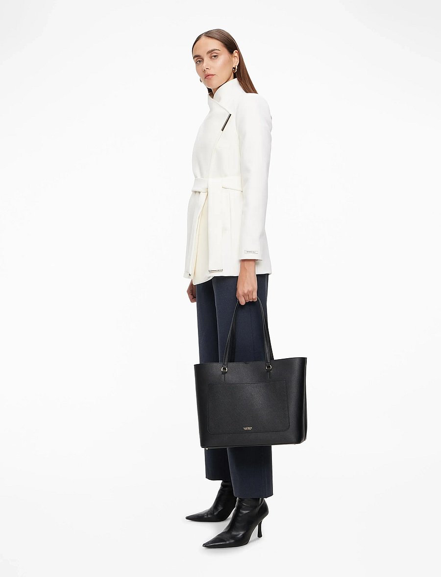 Lauren Ralph Lauren - CROSSHATCH LEATHER-KARLY-TTE-LRG - tote töskur - black - 3
