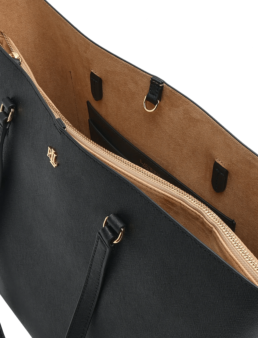 Lauren Ralph Lauren - CROSSHATCH LEATHER-KARLY-TTE-LRG - tote töskur - black - 4