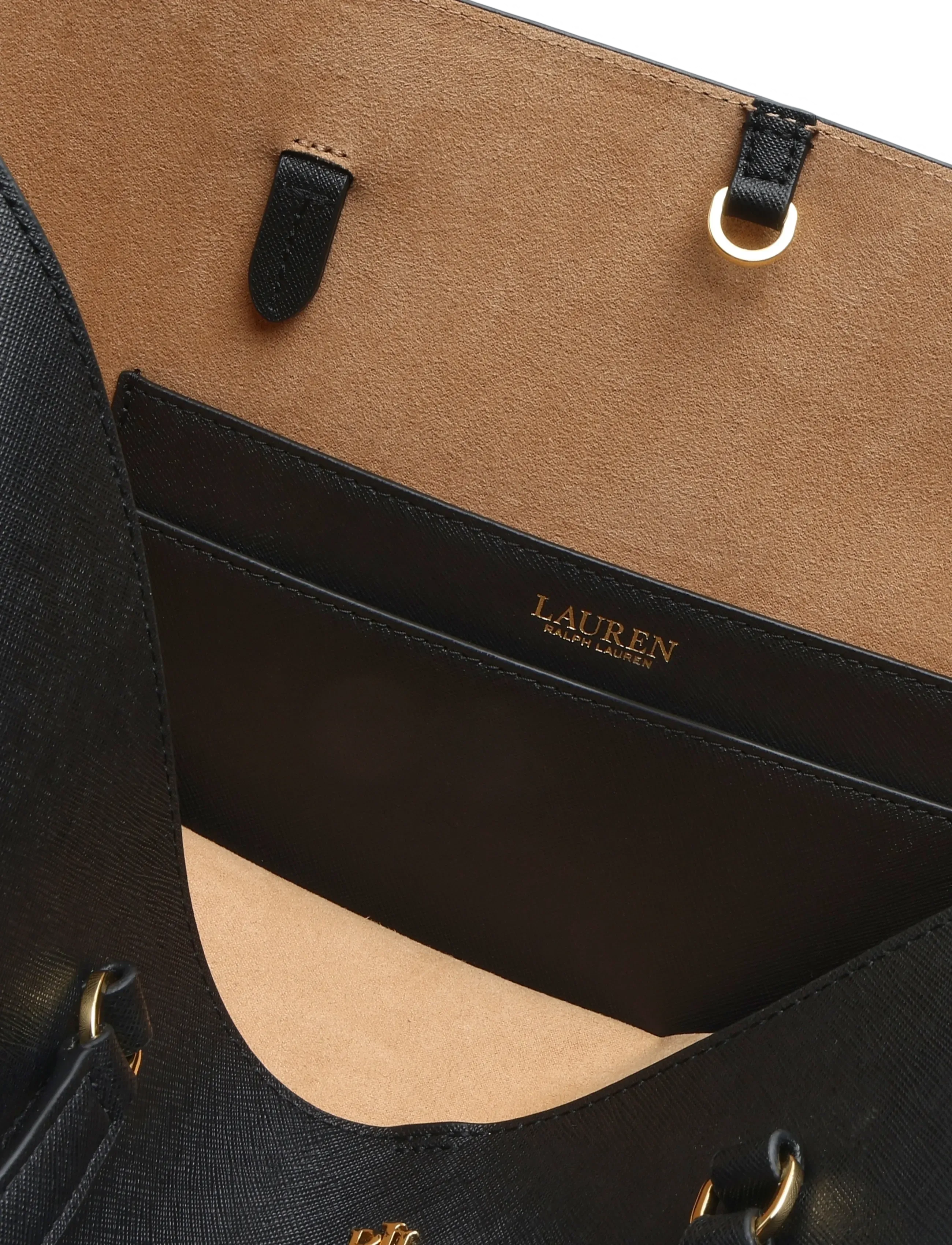 Lauren Ralph Lauren - CROSSHATCH LEATHER-KARLY-TTE-LRG - tote töskur - black - 5