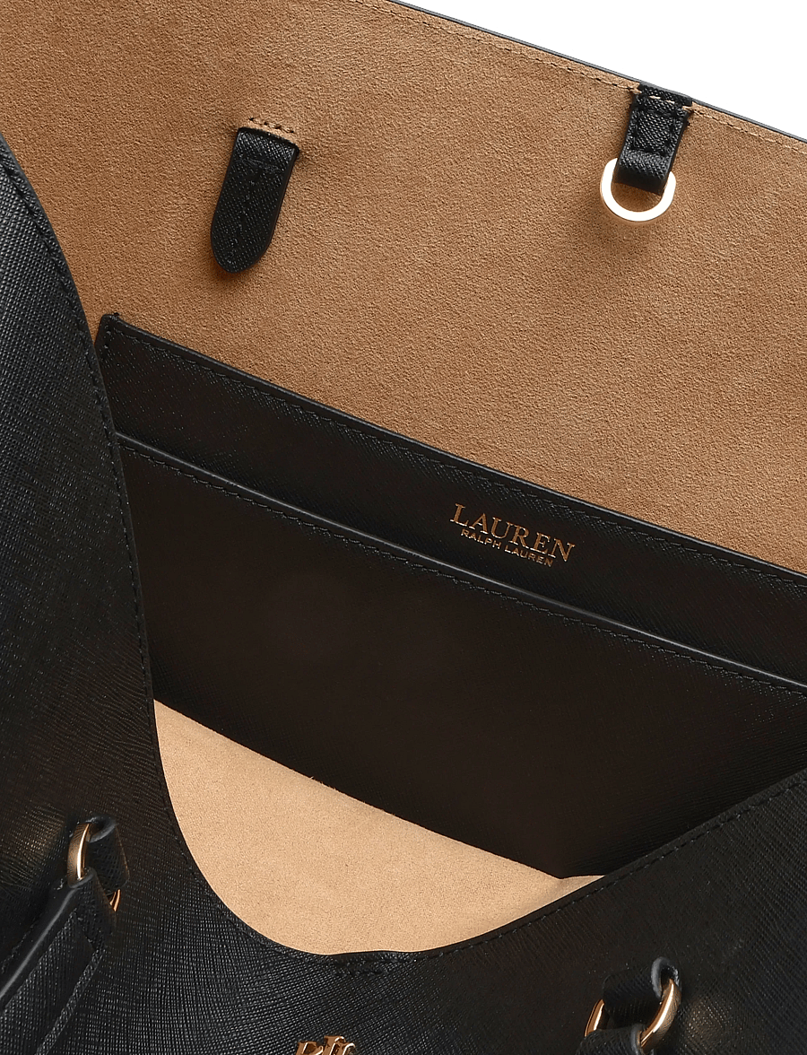 Lauren Ralph Lauren - CROSSHATCH LEATHER-KARLY-TTE-LRG - tote töskur - black - 5