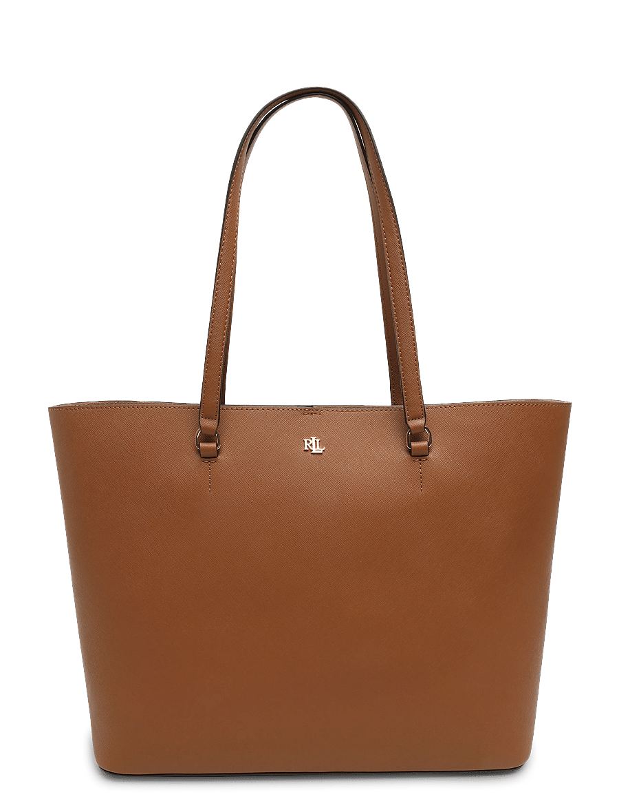 Lauren Ralph Lauren - CROSSHATCH LEATHER-KARLY-TTE-LRG - tote bags - lauren tan - 1