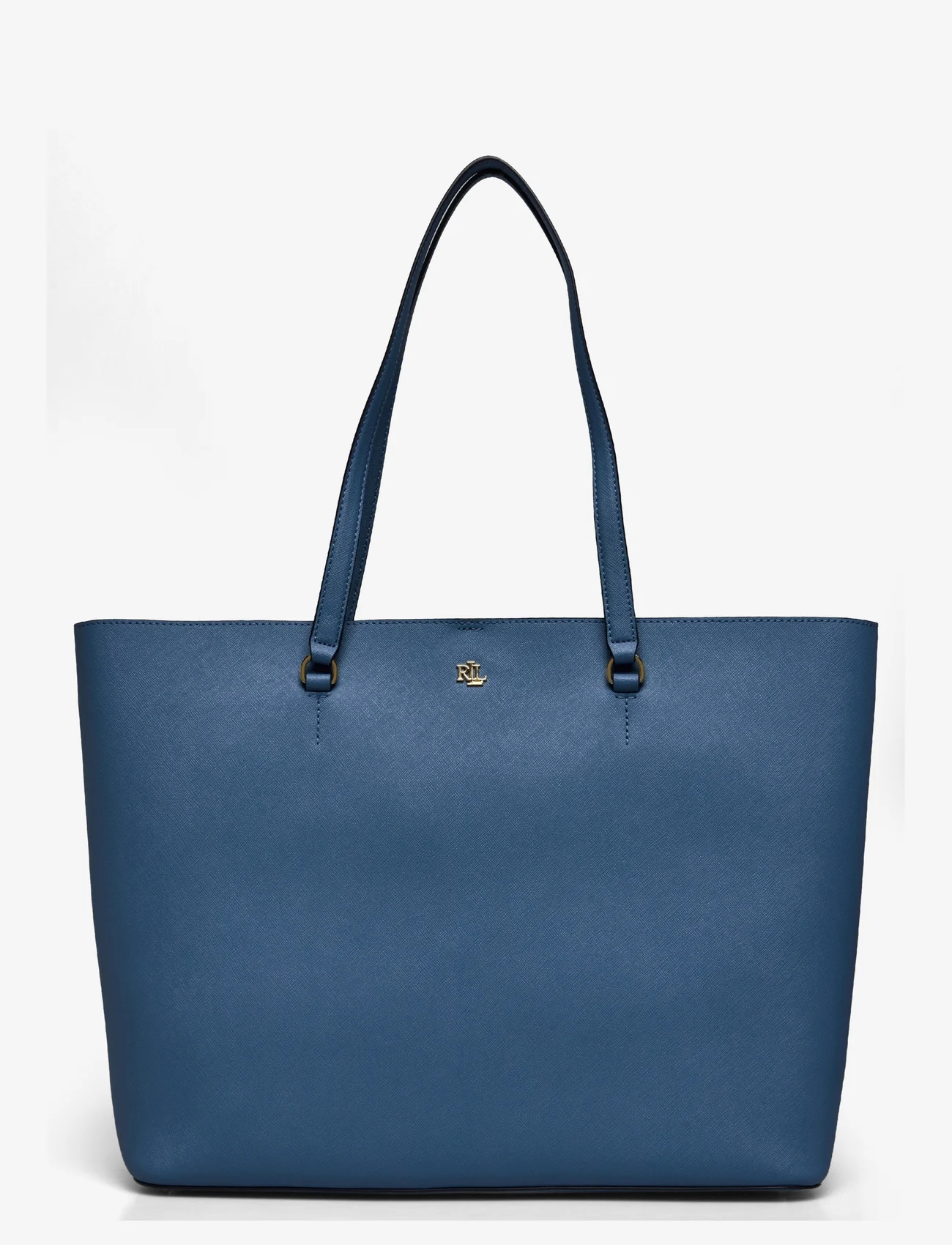 Lauren Ralph Lauren - Crosshatch Leather Large Karly Tote - shoppere - pale azure - 0