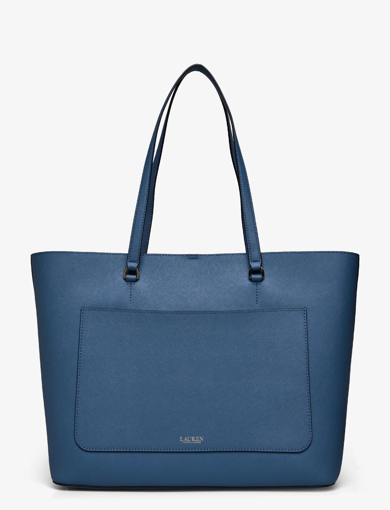 Lauren Ralph Lauren - Crosshatch Leather Large Karly Tote - shoppere - pale azure - 1