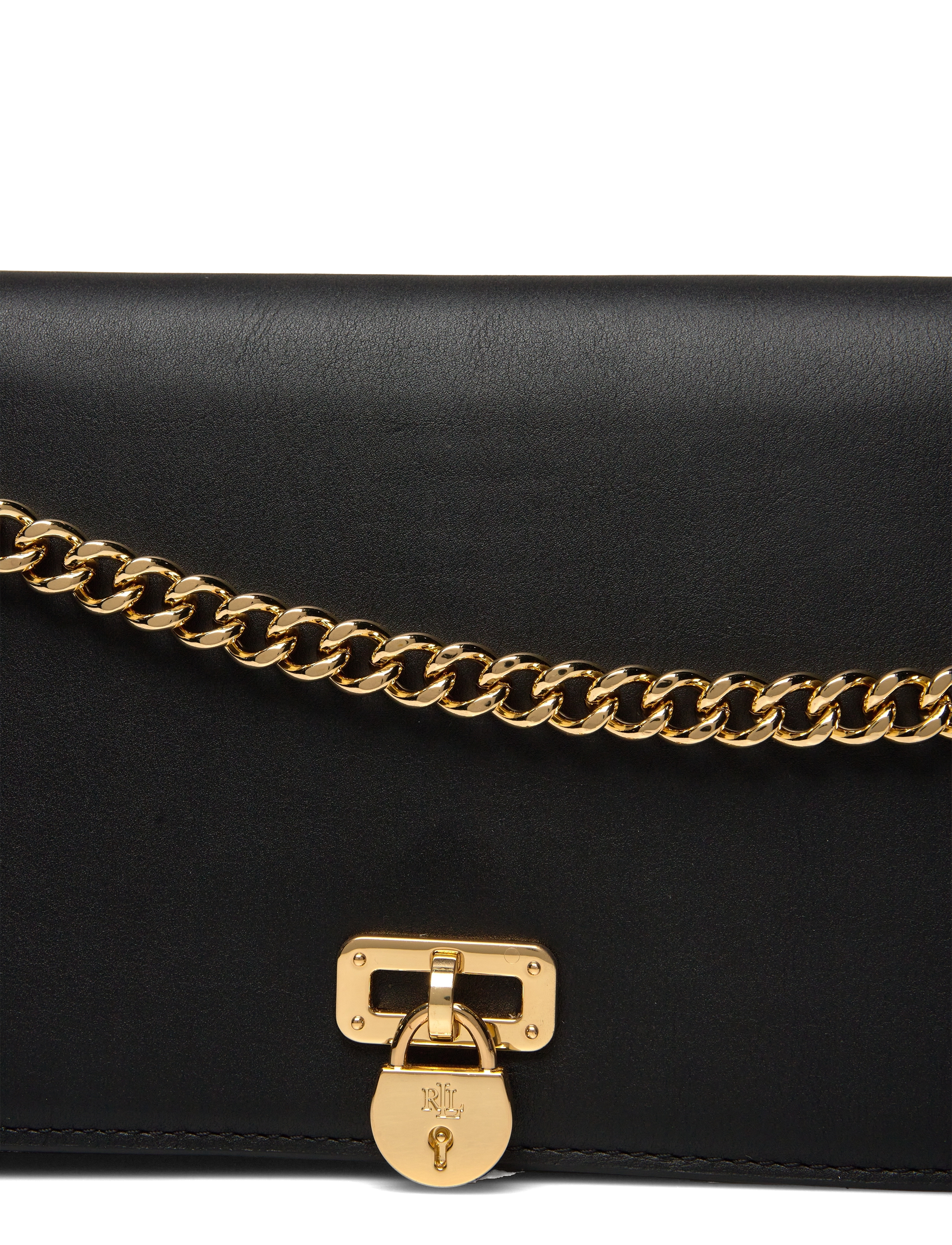 Lauren Ralph Lauren - Leather Medium Tanner Shoulder Bag - black - 3