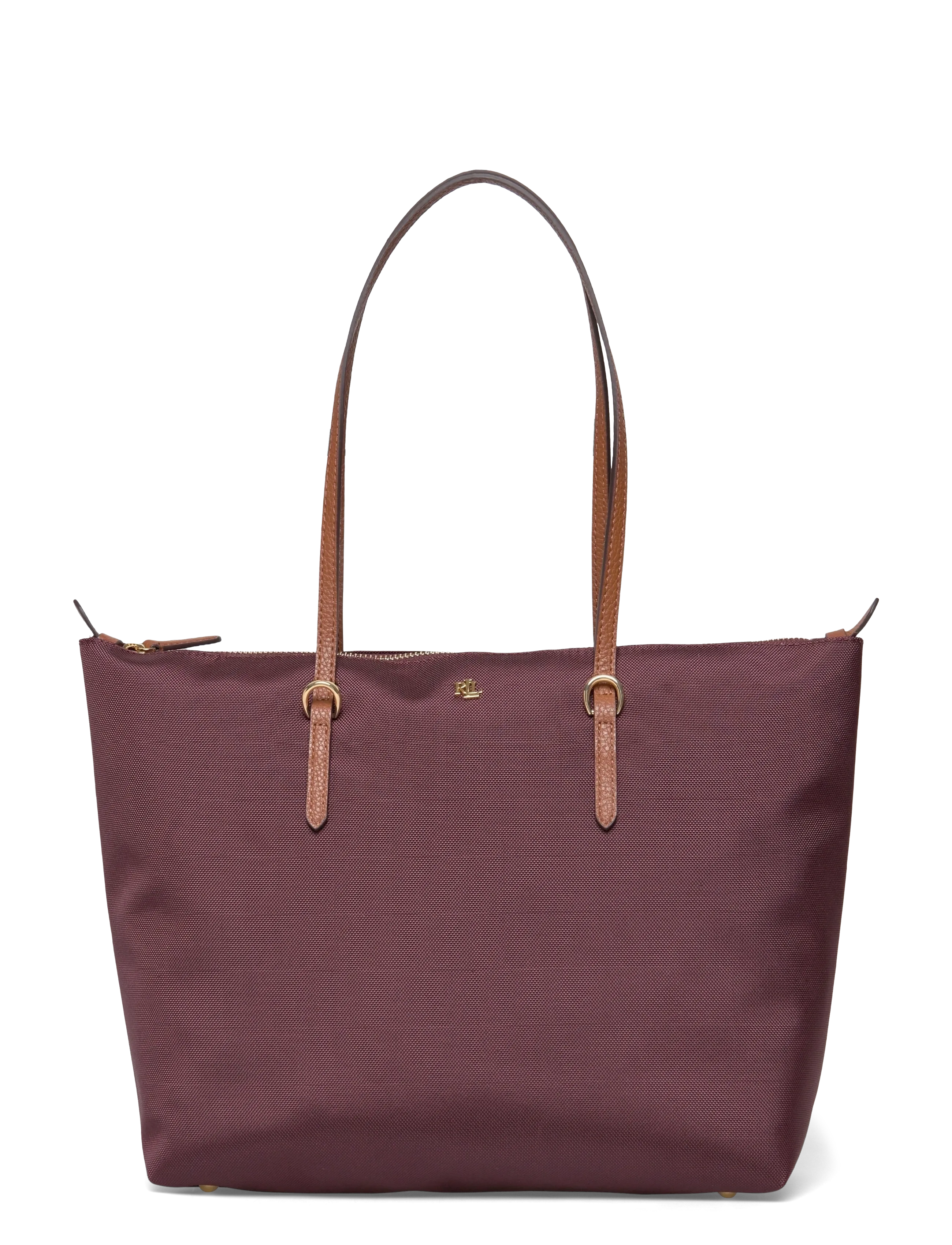 Lauren Ralph Lauren Nylon Medium Keaton Tote Bag - Ralph Lauren - DARK GARNET/LAURE / burgundy