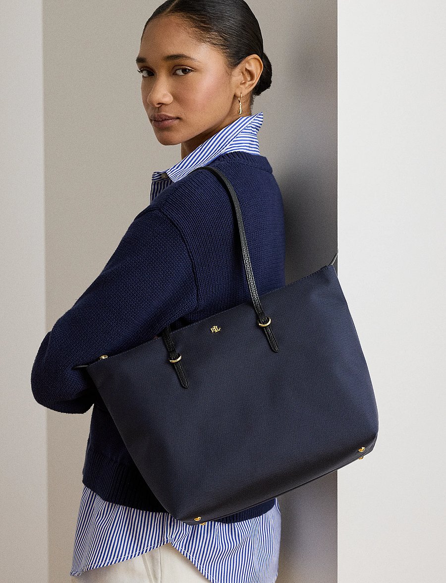 Lauren Ralph Lauren - RECYCLED NYLON-KEATON 26-TTE-MED - cabas - refined navy - 1