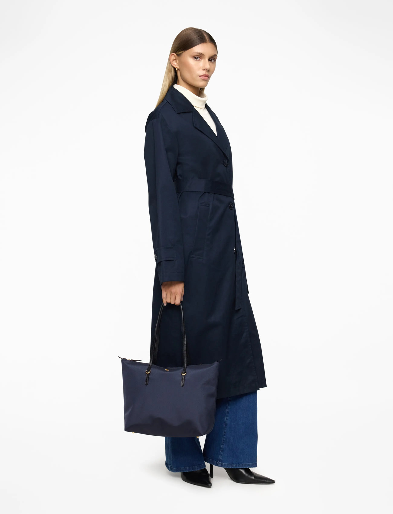 Lauren Ralph Lauren - Nylon Medium Keaton Tote Bag - pirkinių krepšiai - refined navy - 3