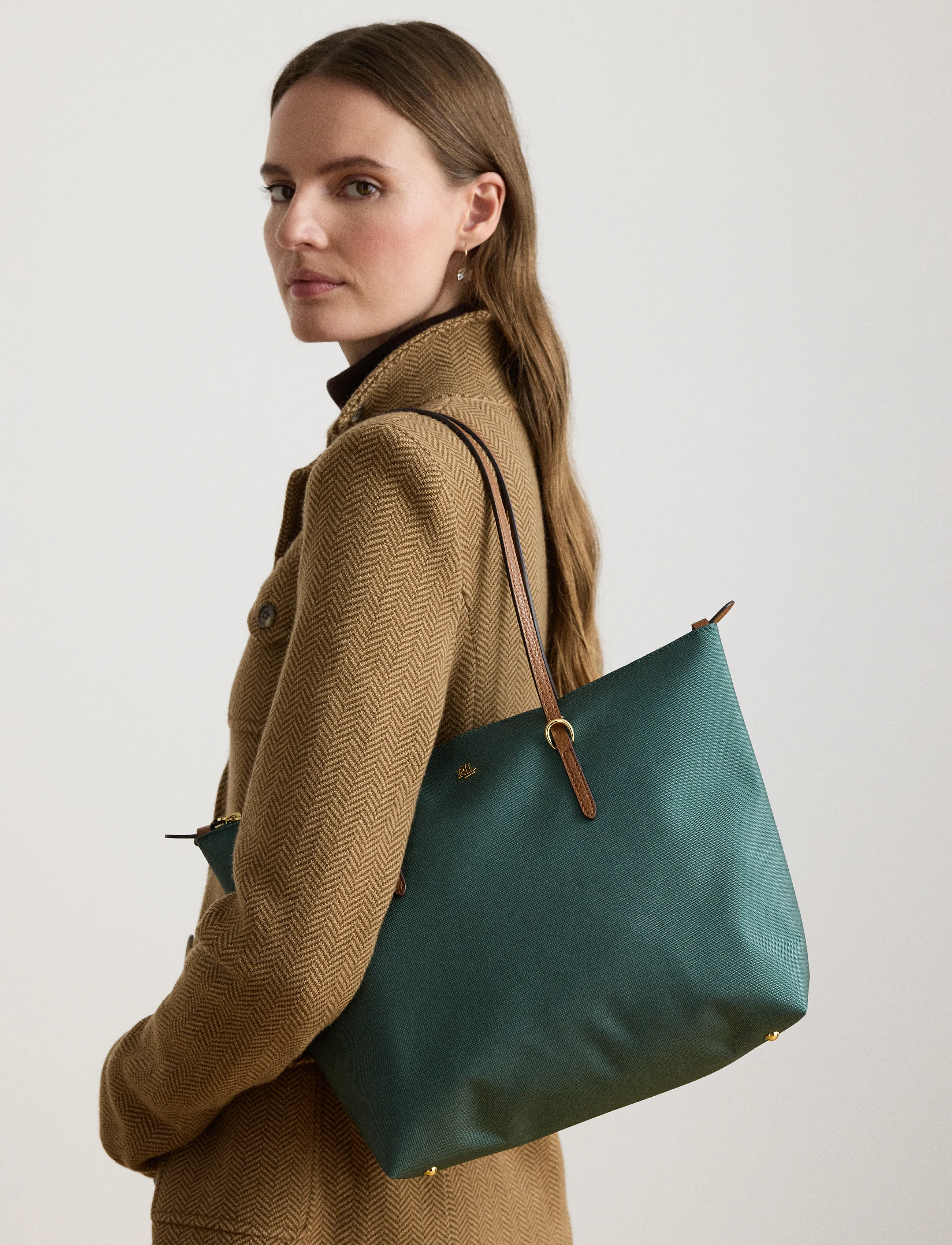 Lauren Ralph Lauren Nylon Medium Keaton Tote Bag - Lauren Ralph Lauren - SEASON GREEN / green