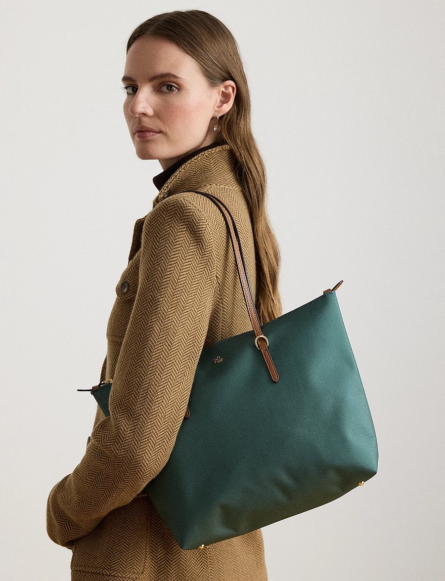 Lauren Ralph Lauren - Nylon Medium Keaton Tote Bag - shoppere - season green - 0