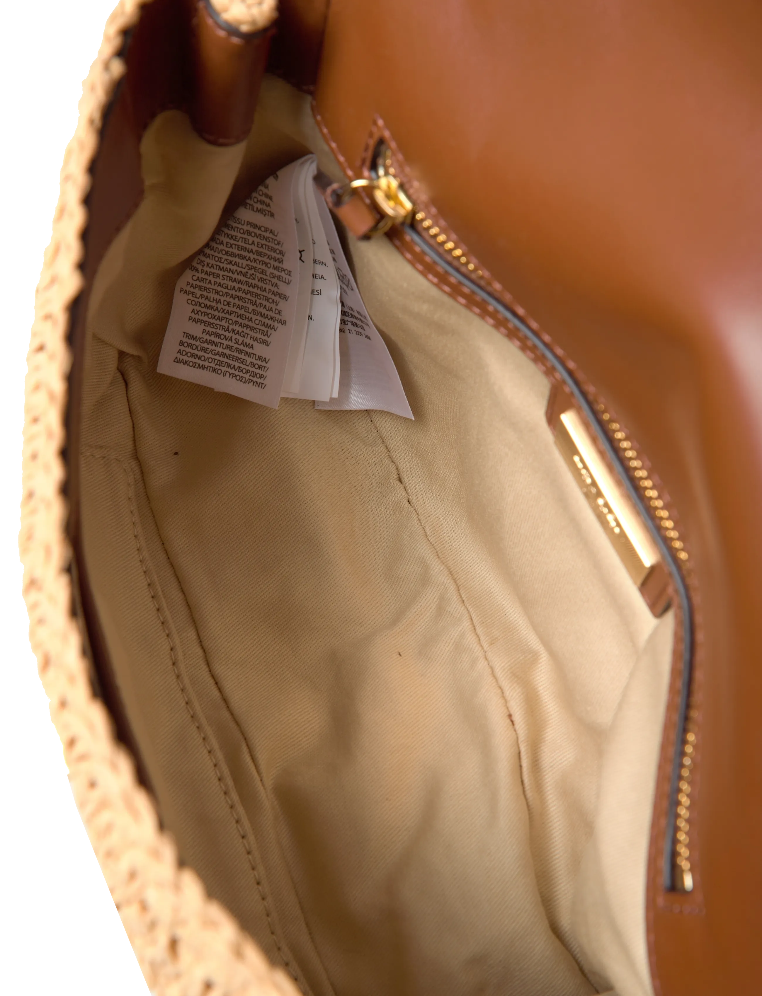 Lauren Ralph Lauren - Woven Straw Medium Sophee Bag - crossbody bags - natural/lauren ta - 4