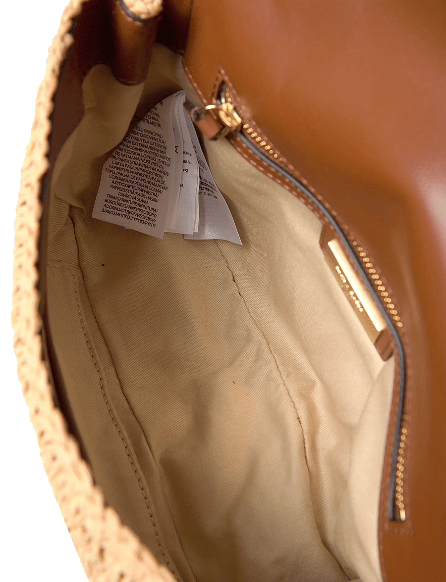 Lauren Ralph Lauren - Woven Straw Medium Sophee Bag - crossbody bags - natural/lauren ta - 4