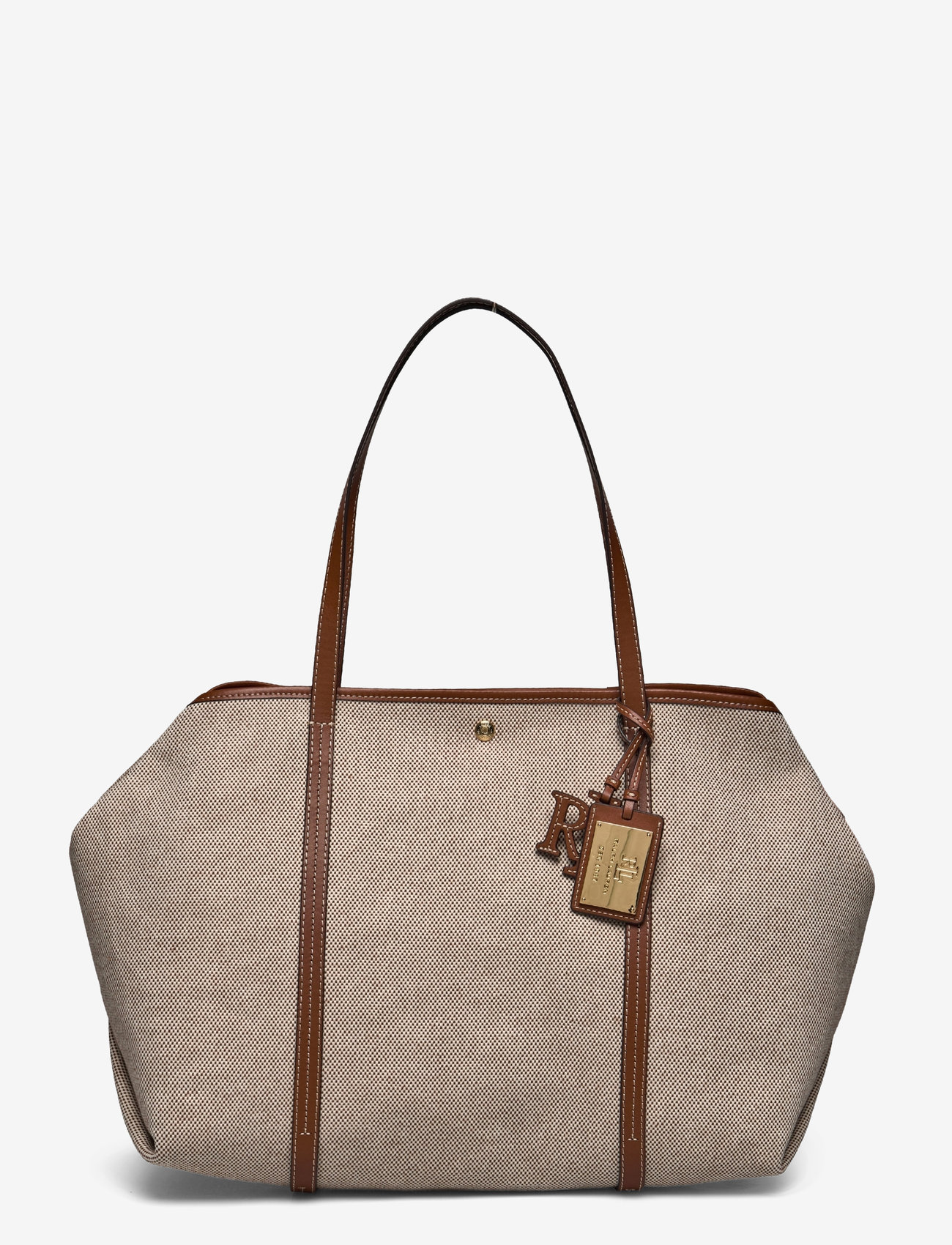 Lauren Ralph Lauren - Canvas & Leather Large Emerie Tote - natural_lauren ta - 0