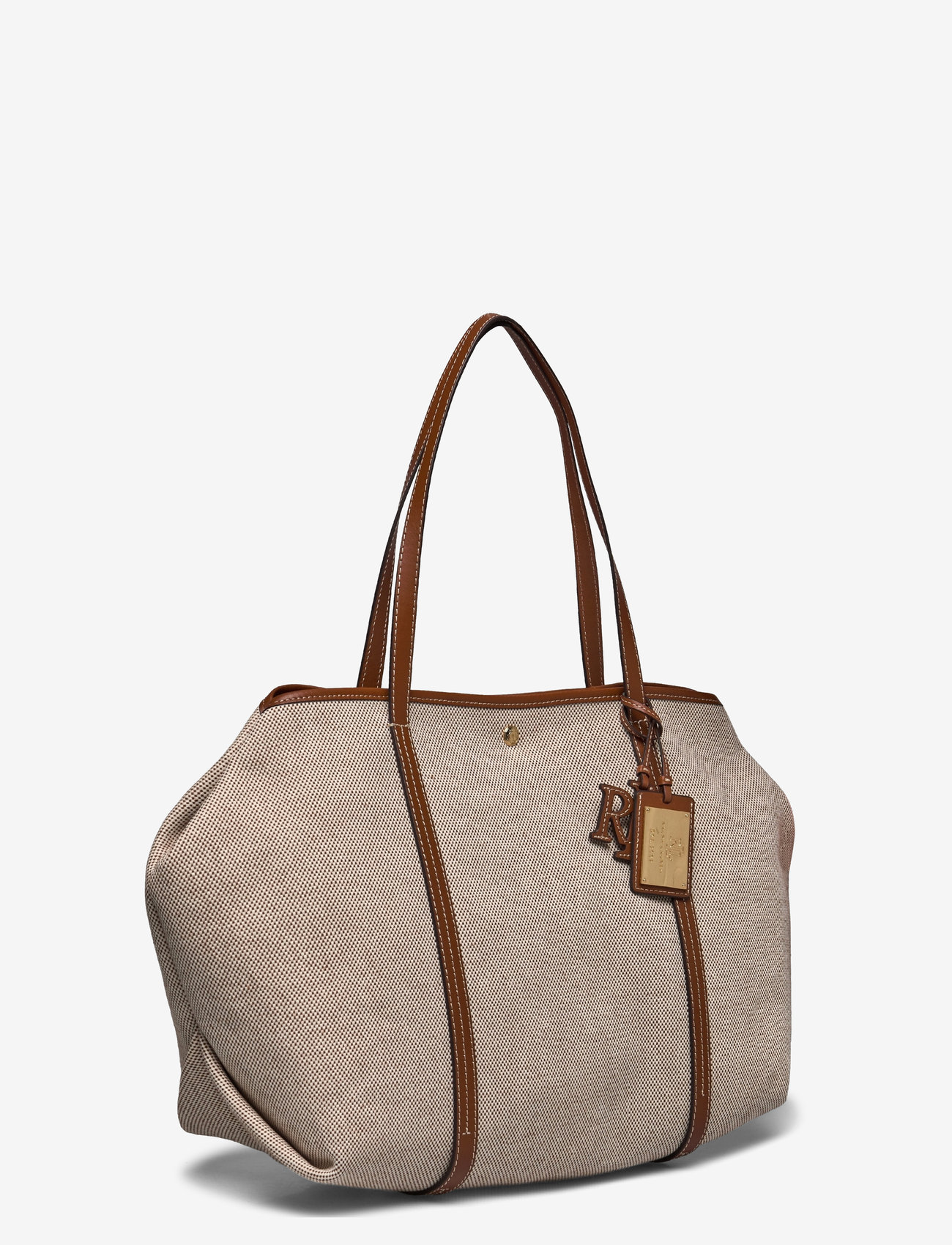 Lauren Ralph Lauren - Canvas & Leather Large Emerie Tote - natural_lauren ta - 2