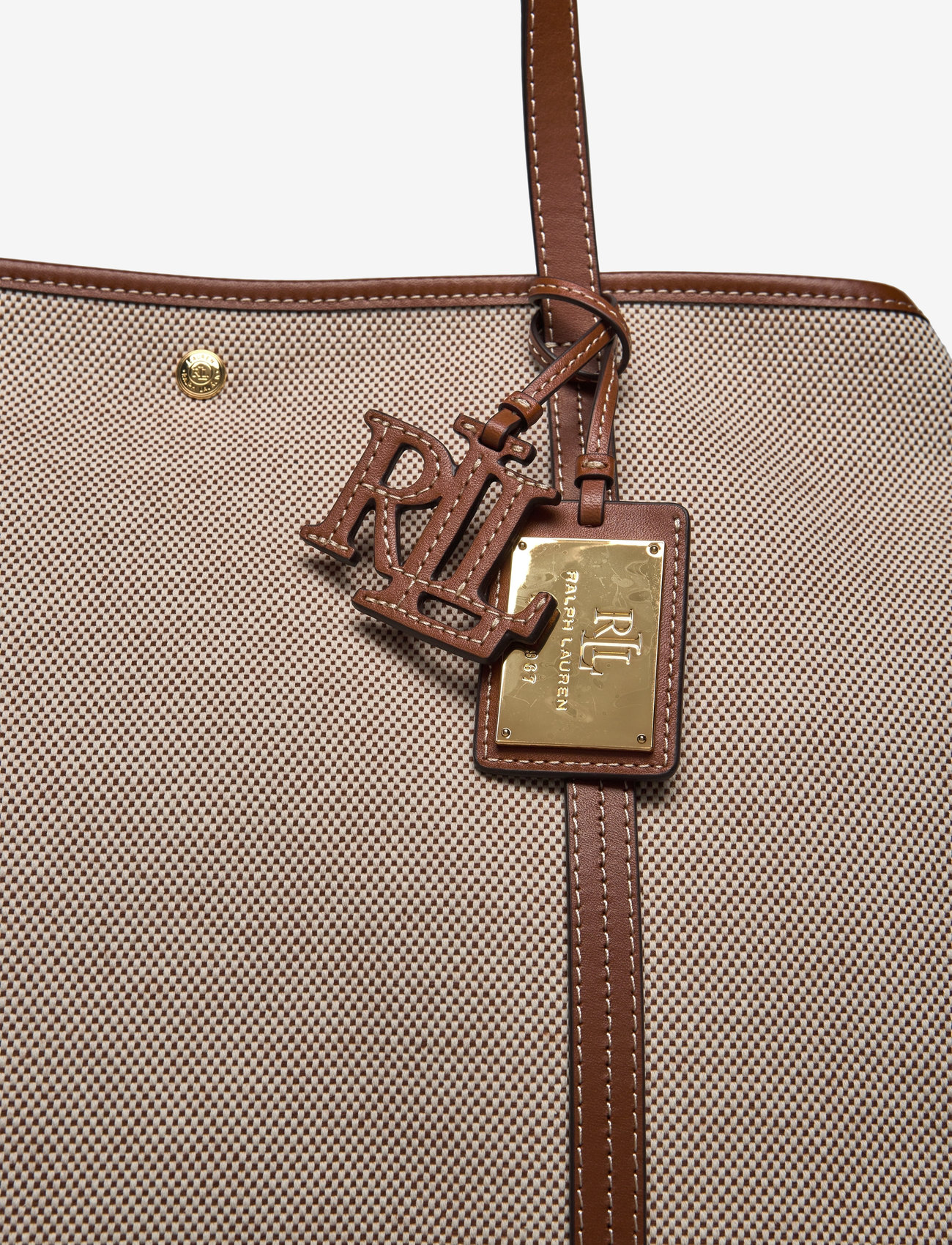 Lauren Ralph Lauren - Canvas & Leather Large Emerie Tote - natural_lauren ta - 3