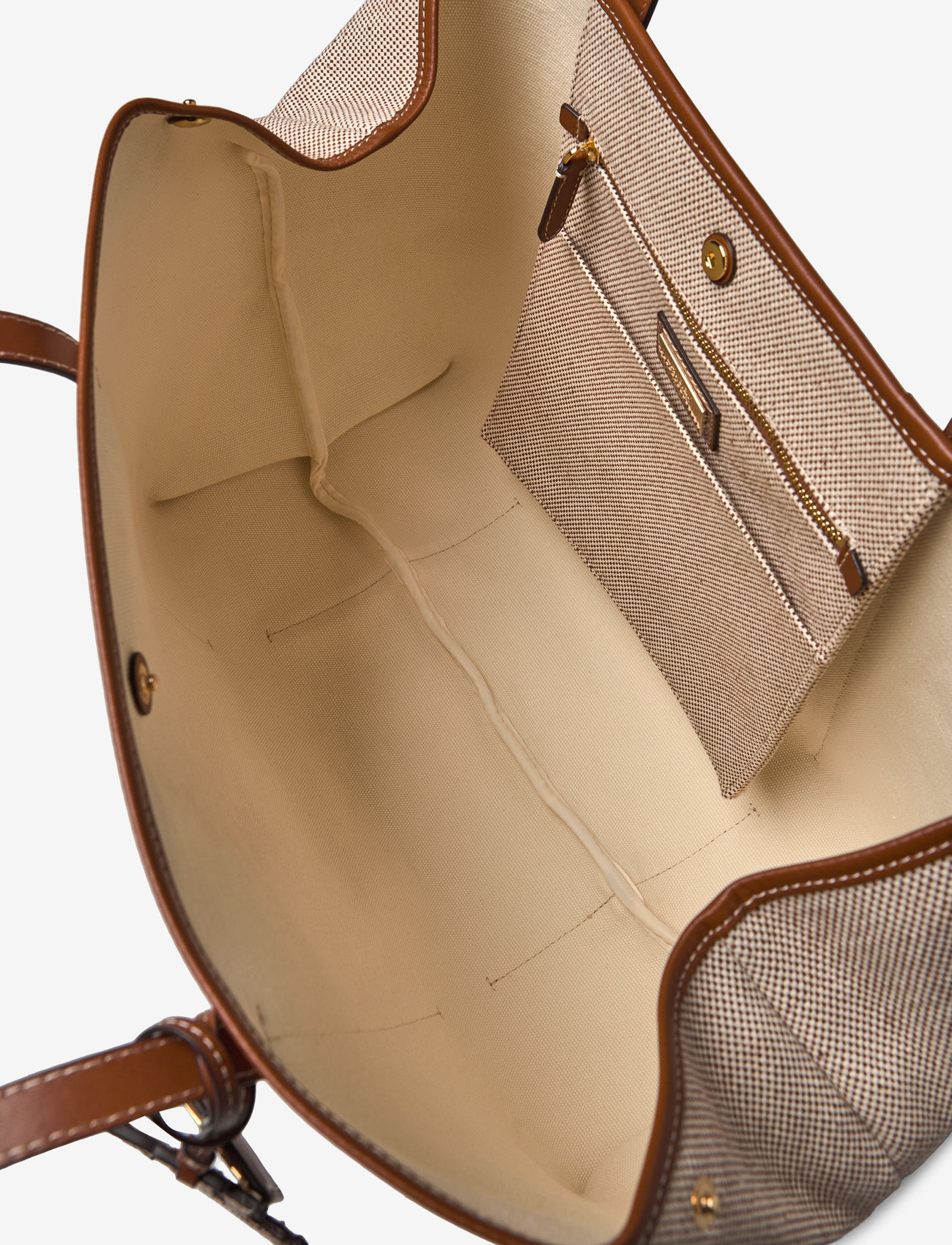 Lauren Ralph Lauren - Canvas & Leather Large Emerie Tote - natural_lauren ta - 4