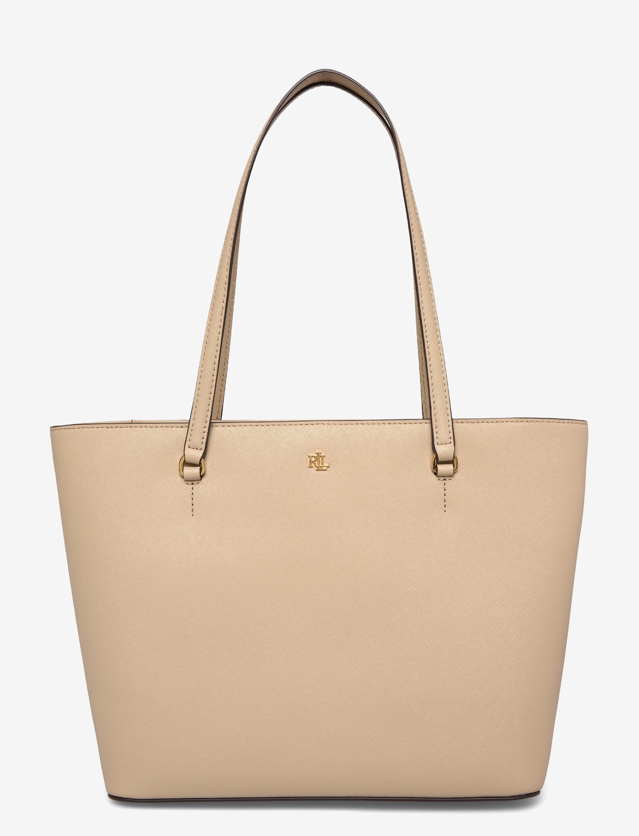 Lauren Ralph Lauren - Crosshatch Leather Medium Karly Tote - shoppers - birch tan - 0