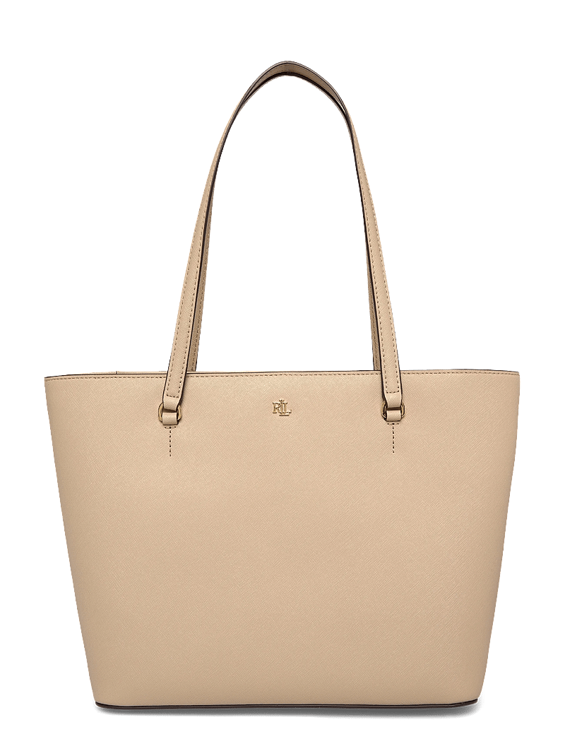 Lauren Ralph Lauren - Crosshatch Leather Medium Karly Tote - shoppers - birch tan - 0