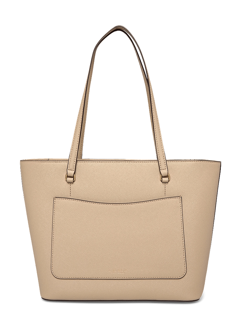 Lauren Ralph Lauren - Crosshatch Leather Medium Karly Tote - shoppers - birch tan - 1