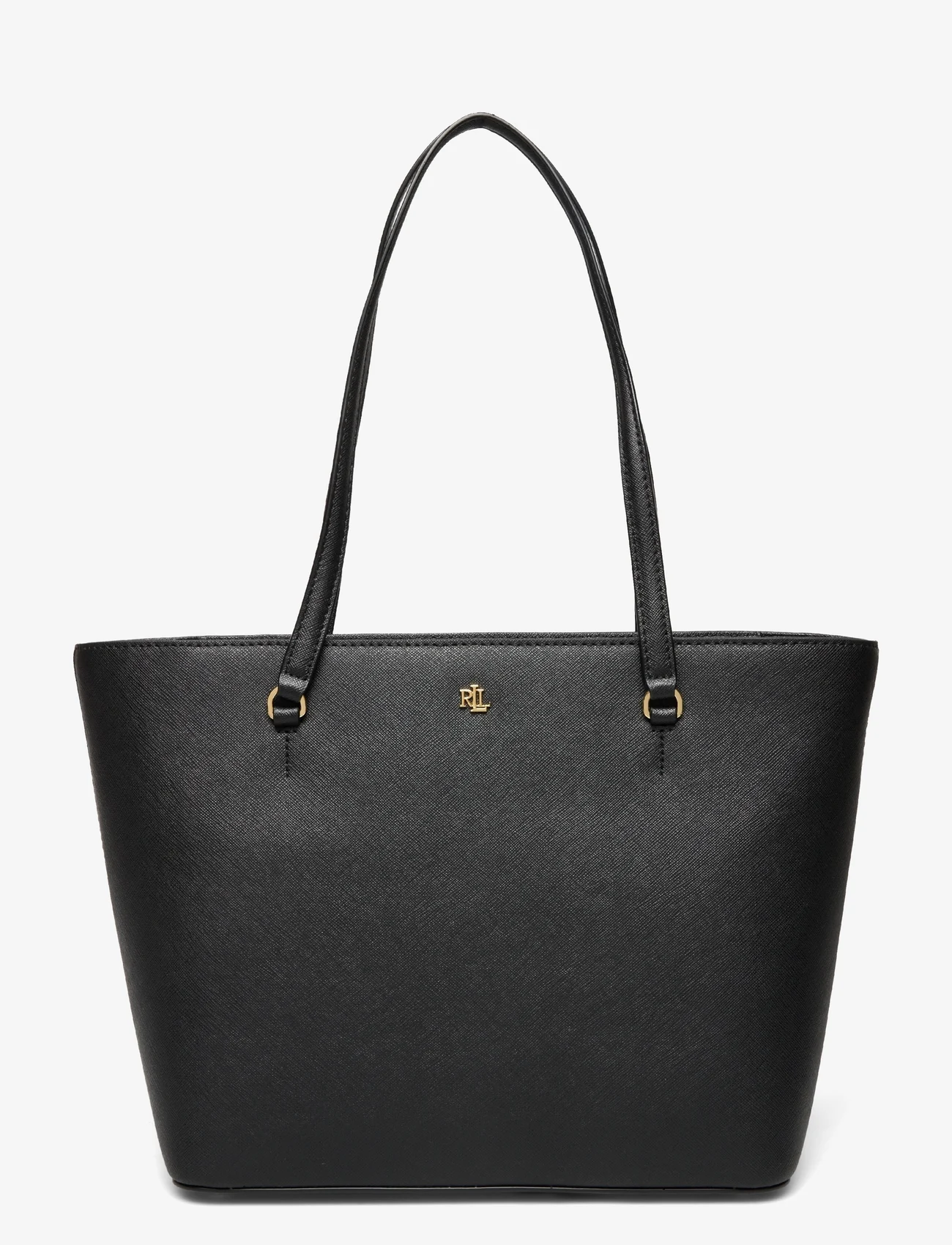 Lauren Ralph Lauren - Crosshatch Leather Medium Karly Tote - tote bags - black - 0