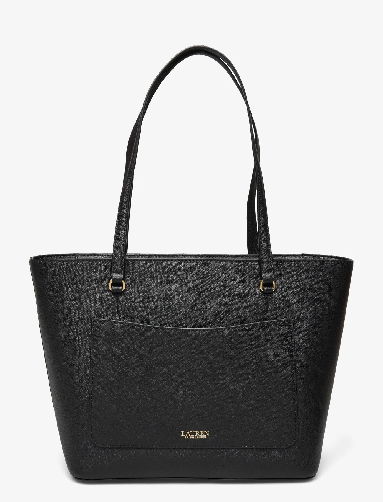 Lauren Ralph Lauren - Crosshatch Leather Medium Karly Tote - tote bags - black - 1