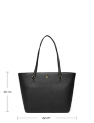Lauren Ralph Lauren - Crosshatch Leather Medium Karly Tote - tote bags - black - 4