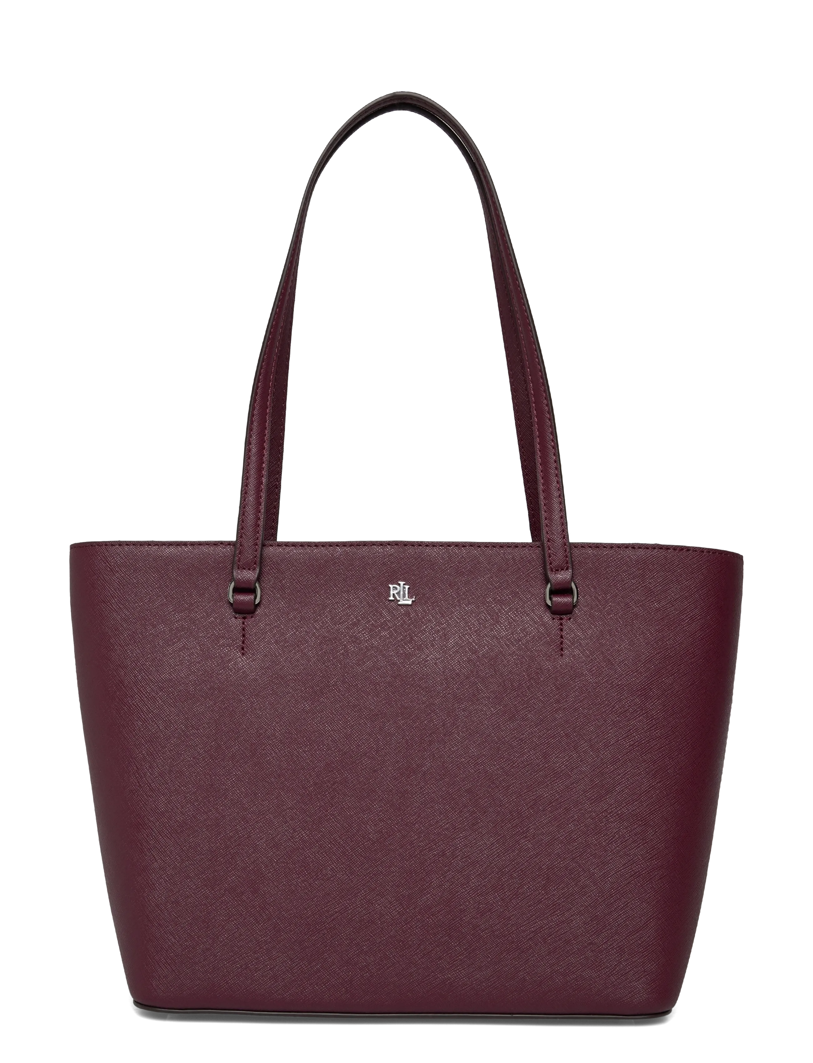 LAUREN RALPH LAUREN Crosshatch Leder Medium Karly Tote Burgundy - One Size - Damen