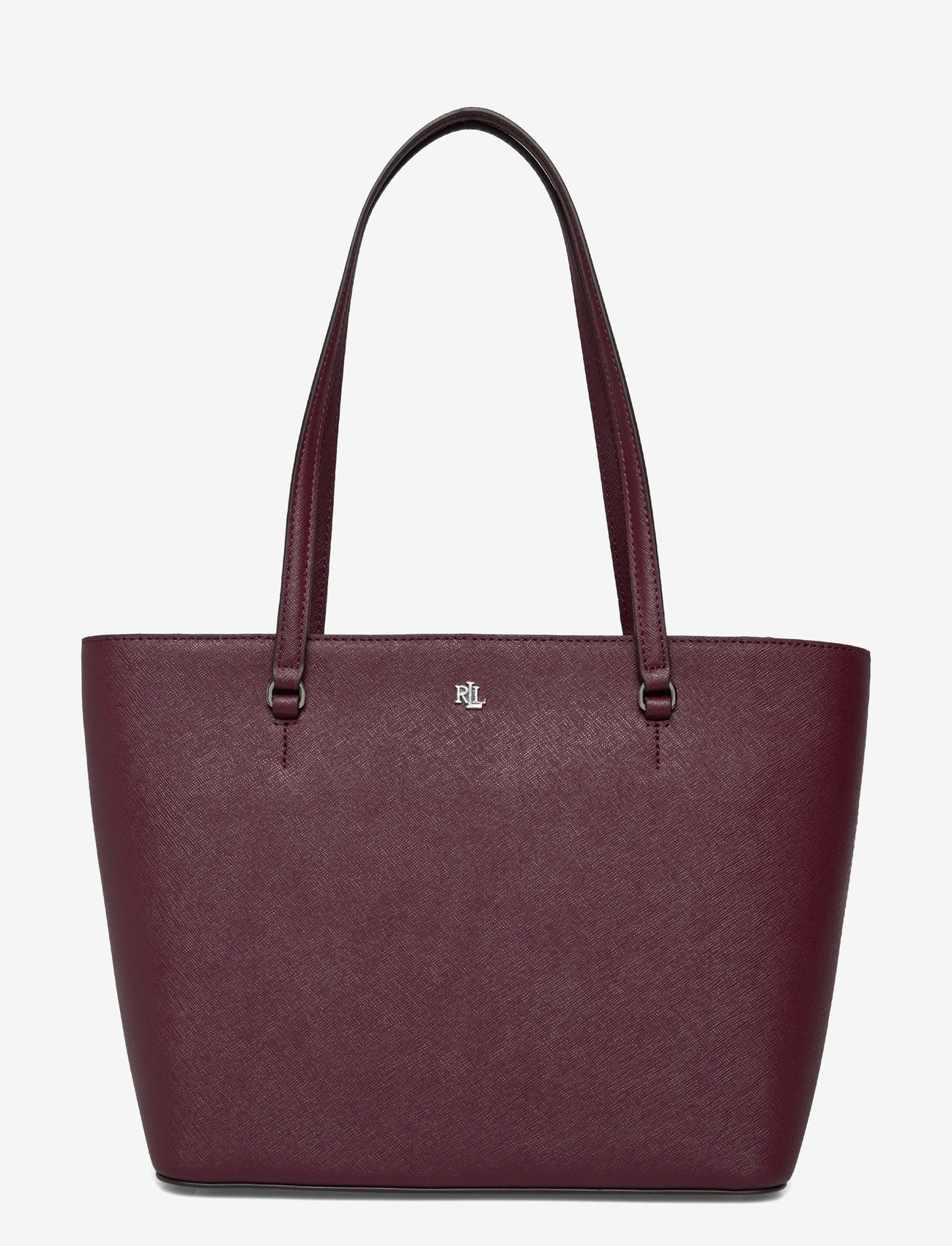 Lauren Ralph Lauren - Crosshatch Leather Medium Karly Tote - shoppingväskor - dark garnet - 0