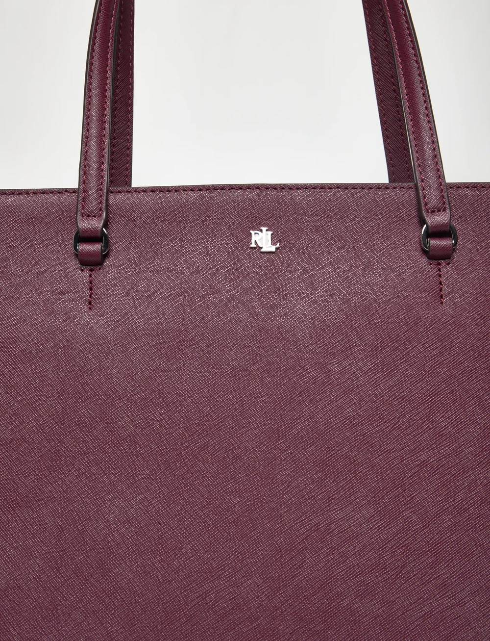 Lauren Ralph Lauren - Crosshatch Leather Medium Karly Tote - tote bags - dark garnet - 3