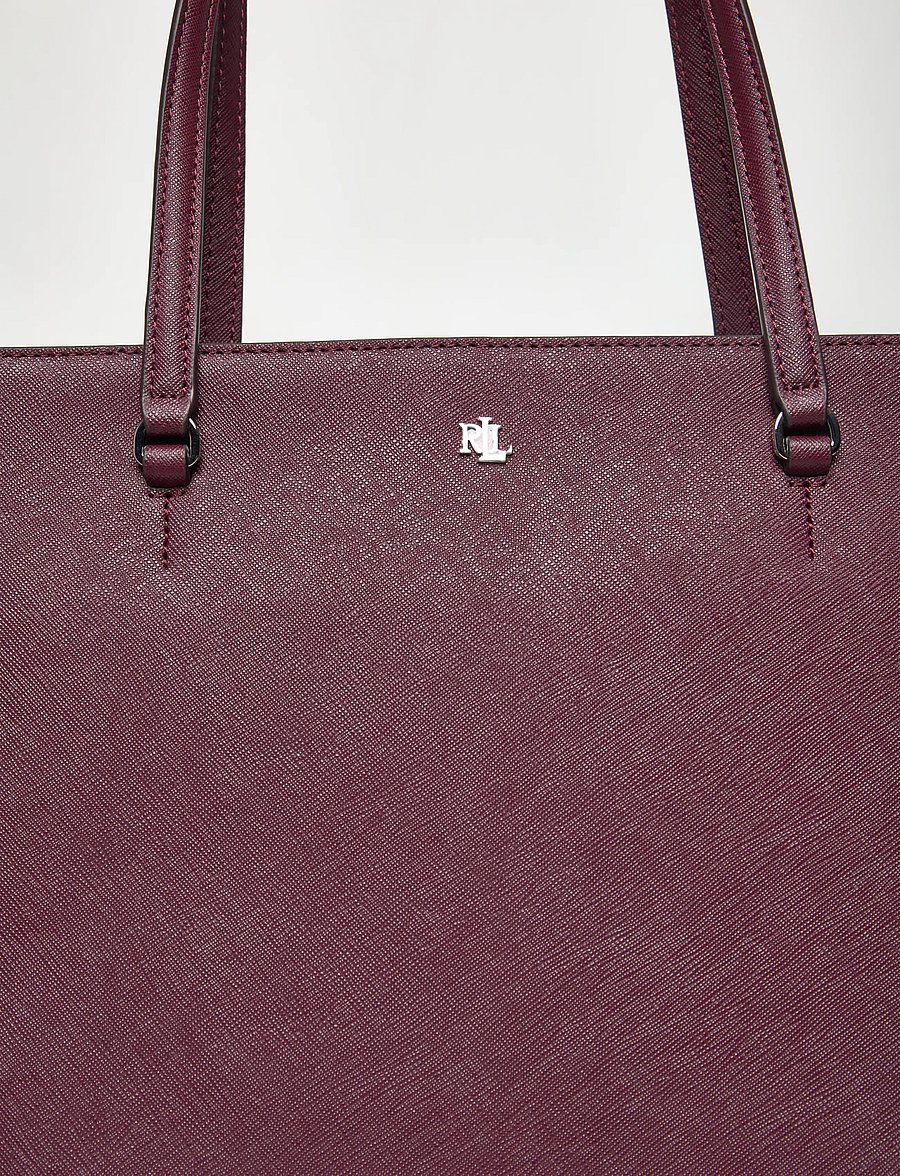 Lauren Ralph Lauren - CROSSHATCH LEATHER-KARLY SHPPER-TTE - shoppere - dark garnet - 4