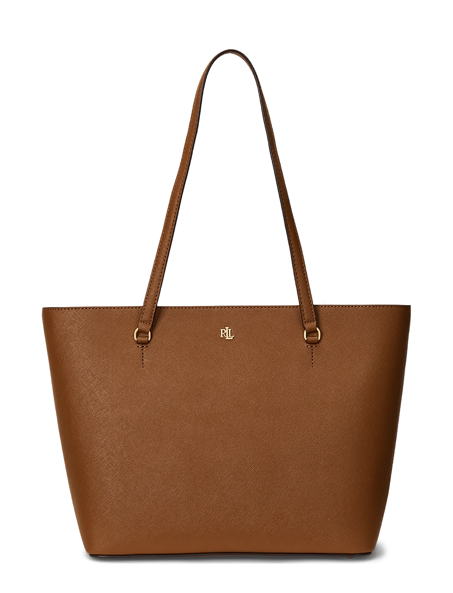 Lauren Ralph Lauren - Crosshatch Leather Medium Karly Tote - shopper - lauren tan - 0