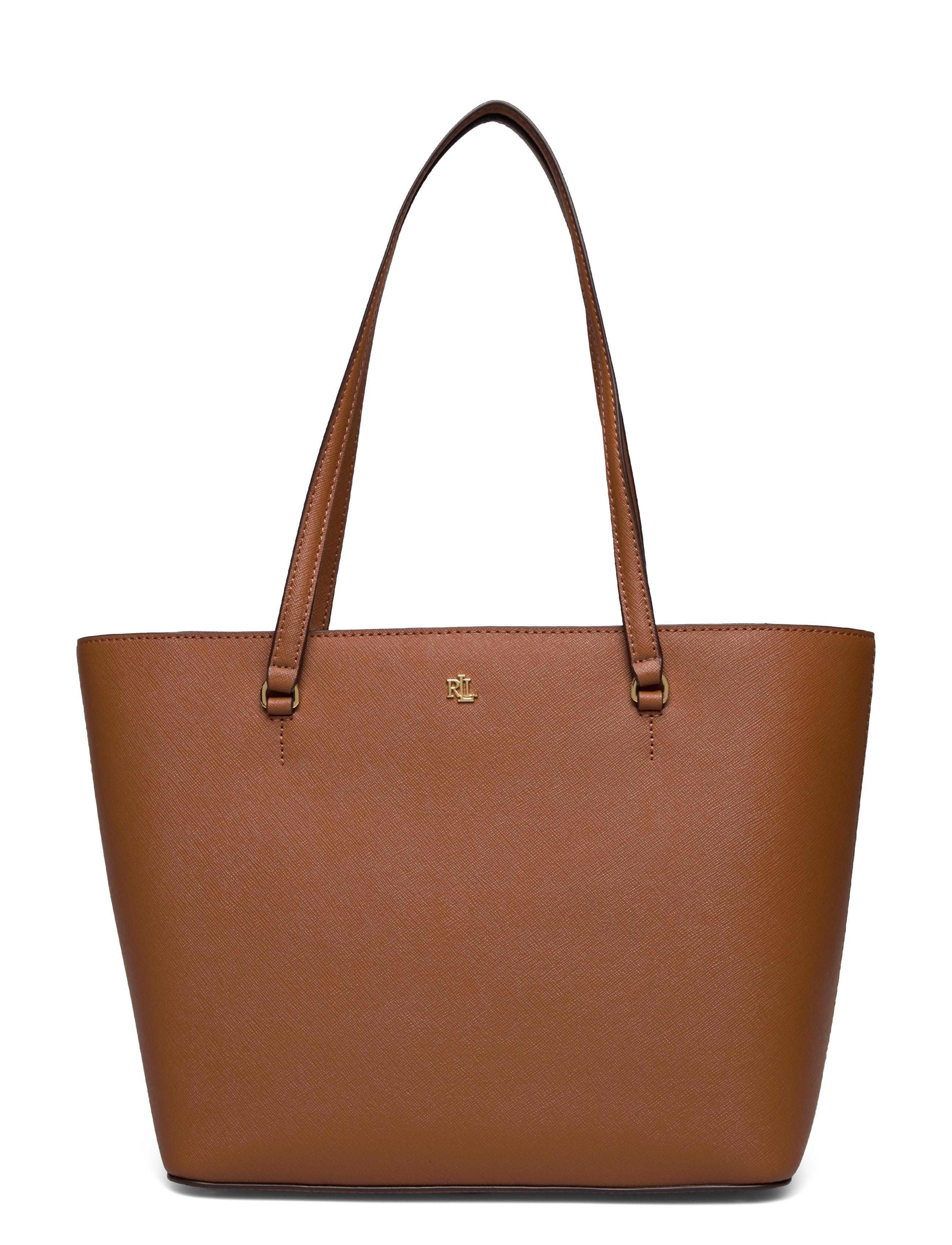 Lauren Ralph Lauren Crosshatch Leather Medium Karly Tote - Taschen - LAUREN TAN / brown