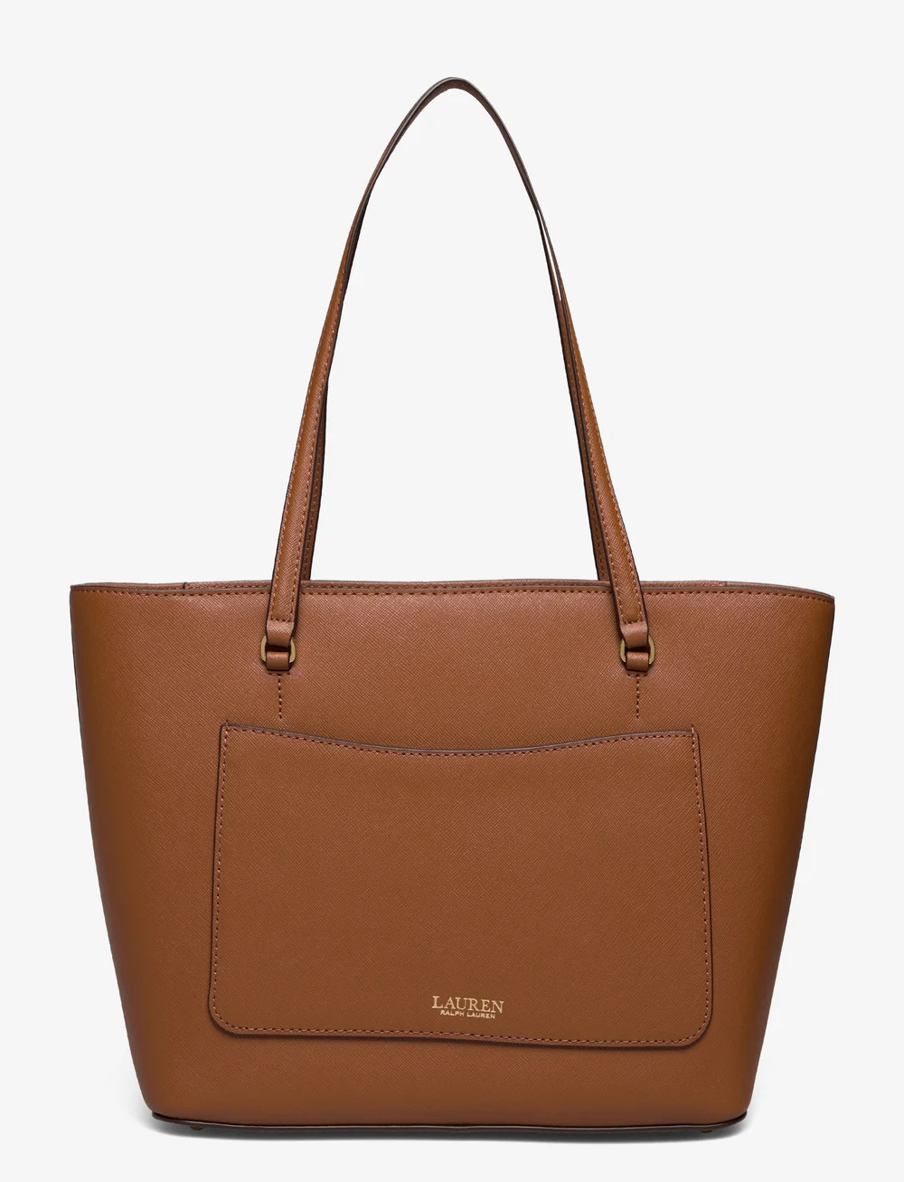 Lauren Ralph Lauren - Crosshatch Leather Medium Karly Tote - tote bags - lauren tan - 1