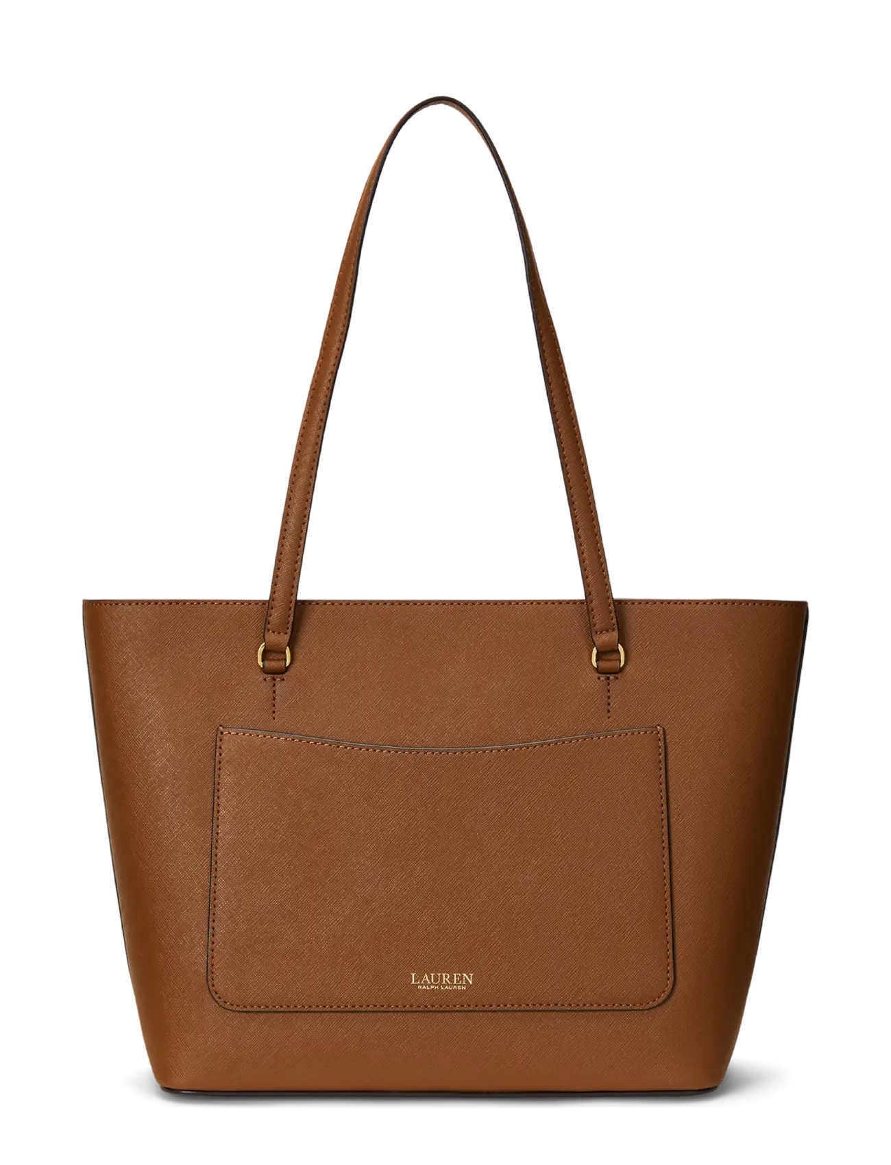 Lauren Ralph Lauren - Crosshatch Leather Medium Karly Tote - shopper - lauren tan - 1