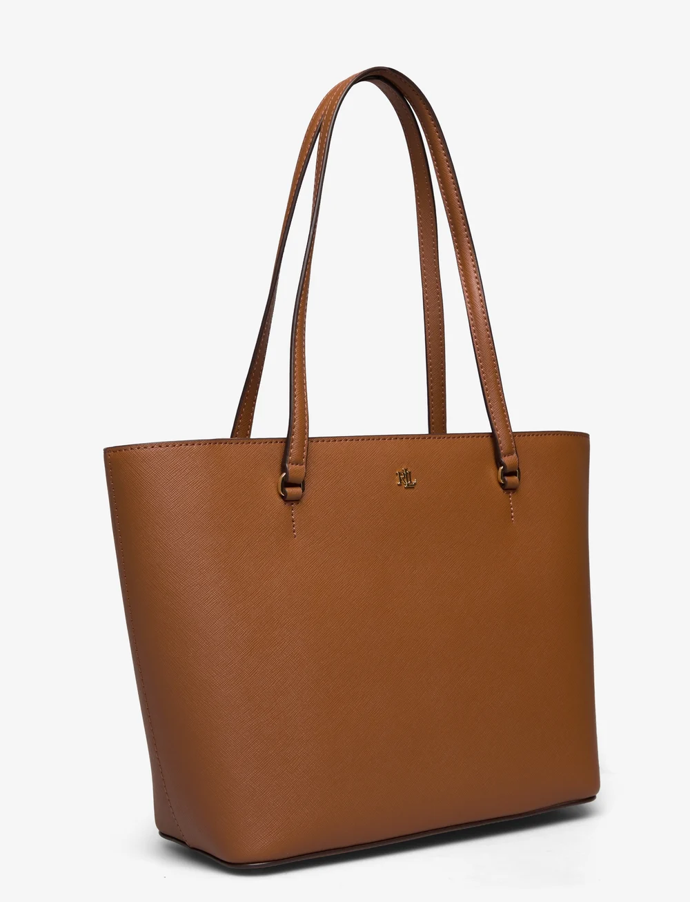 Lauren Ralph Lauren - Crosshatch Leather Medium Karly Tote - tote bags - lauren tan - 2