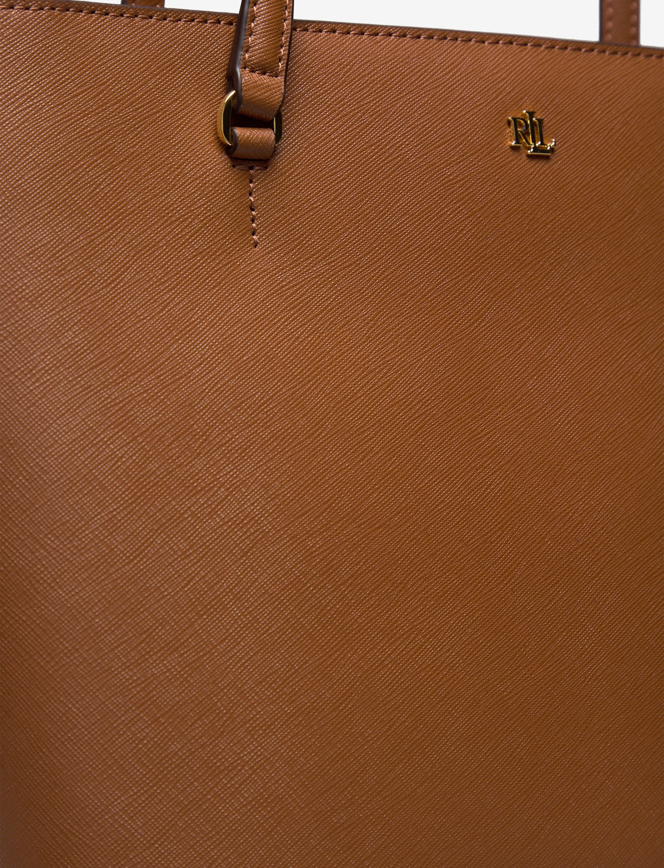 Lauren Ralph Lauren - Crosshatch Leather Medium Karly Tote - shoppers - lauren tan - 3