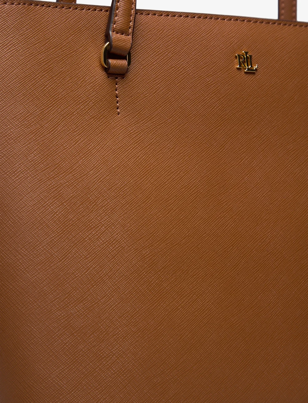 Lauren Ralph Lauren - Crosshatch Leather Medium Karly Tote - tote bags - lauren tan - 3