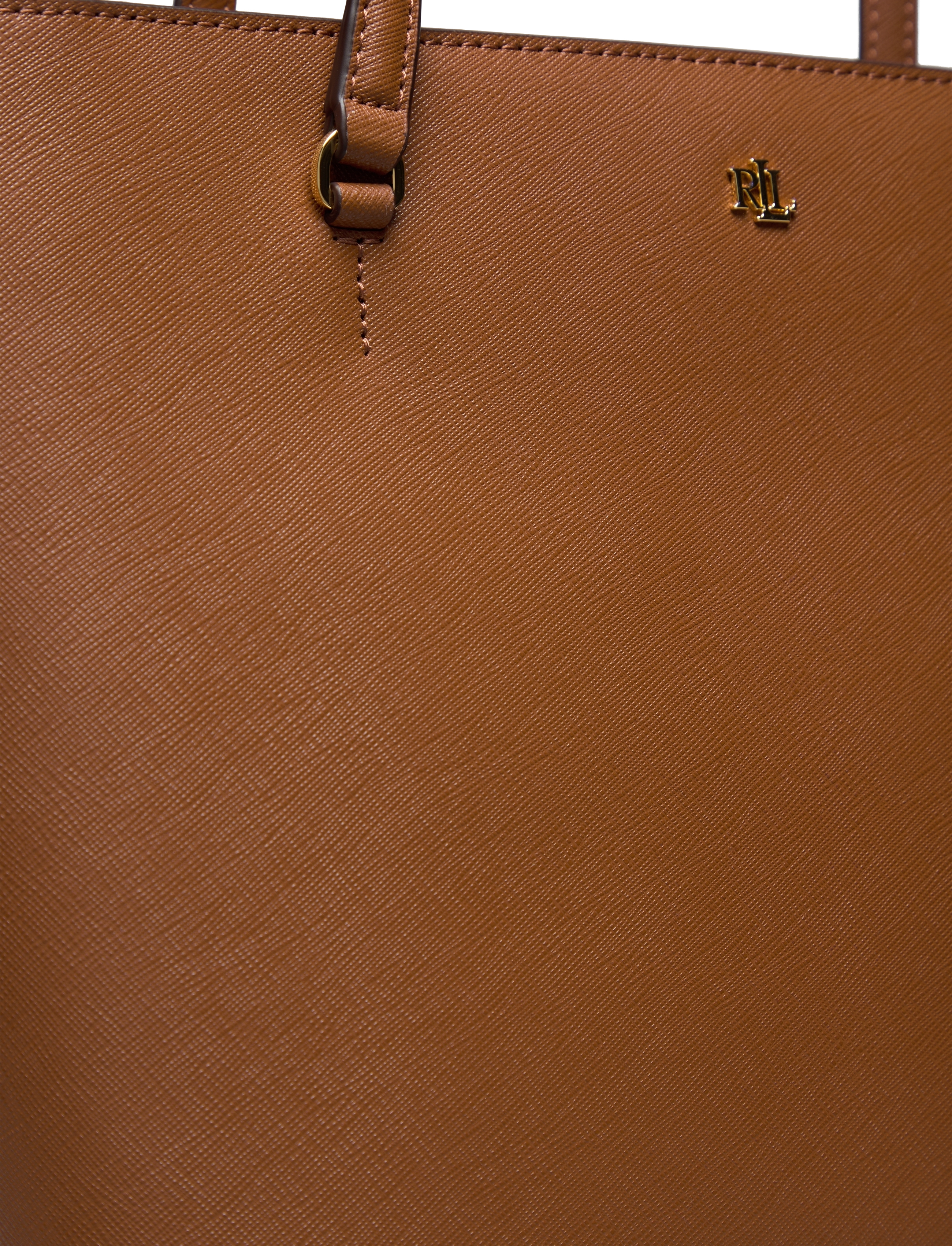 Lauren Ralph Lauren - Crosshatch Leather Medium Karly Tote - shopper - lauren tan - 3