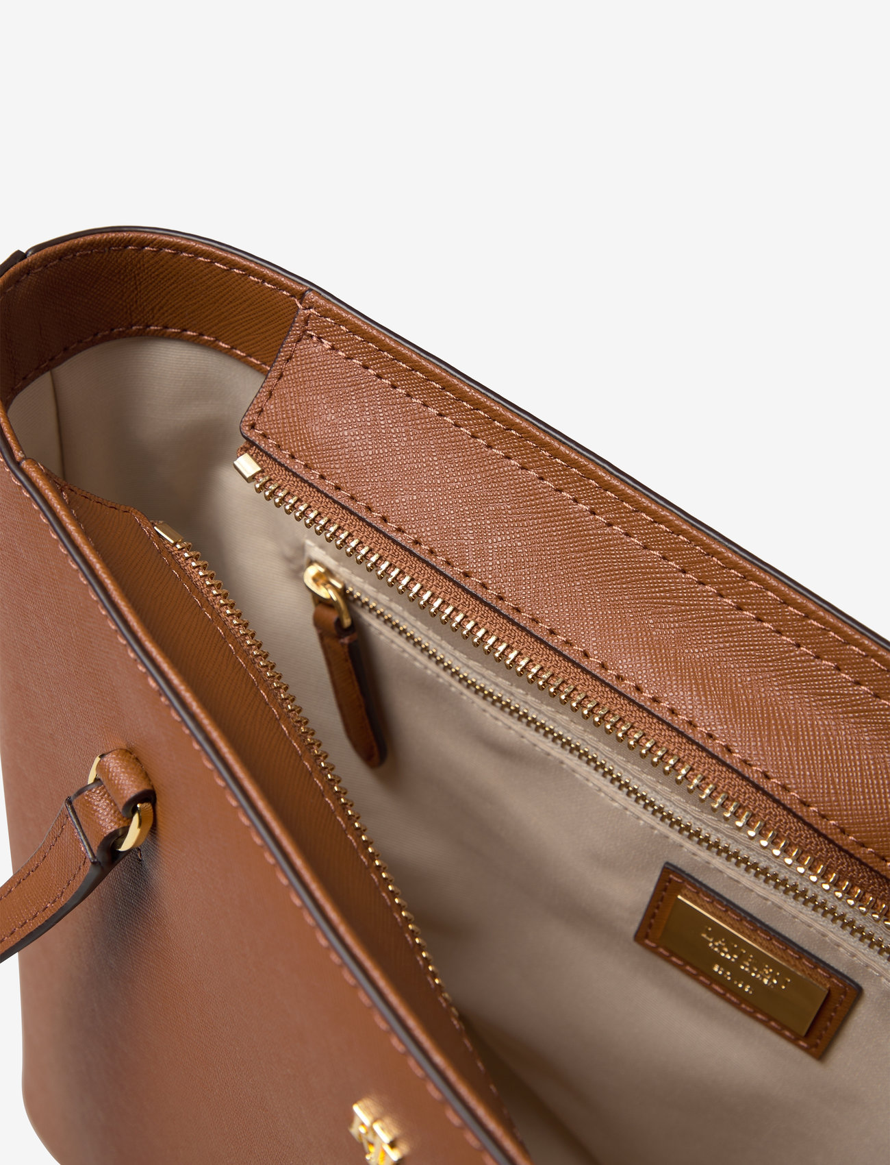 Lauren Ralph Lauren - Crosshatch Leather Medium Karly Tote - shoppers - lauren tan - 4