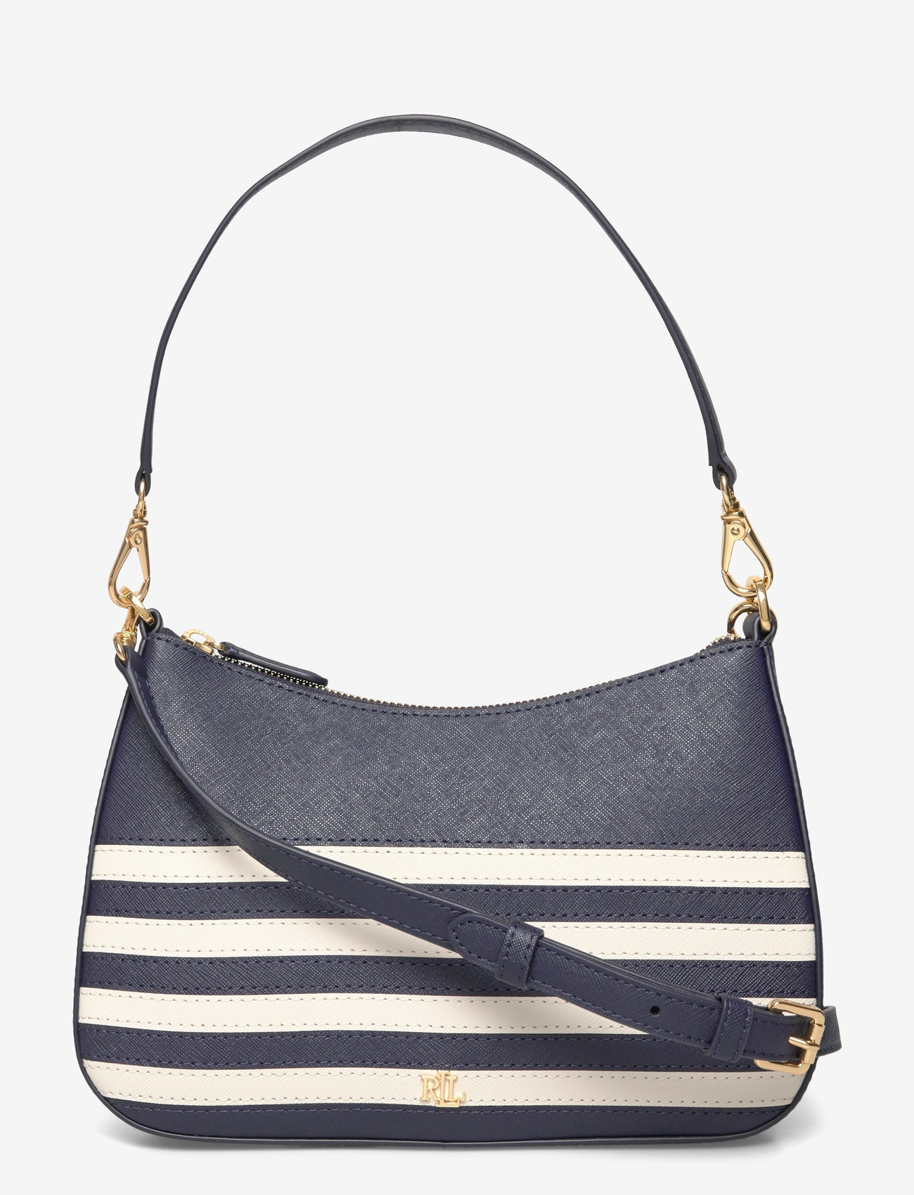 Lauren Ralph Lauren - Striped Leather Medium Danni Bag - erilised sündmused - refined navy/soft - 0