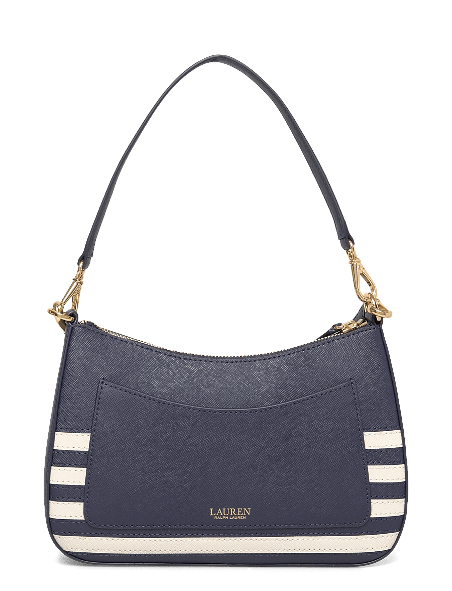 Lauren Ralph Lauren - Striped Leather Medium Danni Bag - umhängetaschen - refined navy/soft - 1