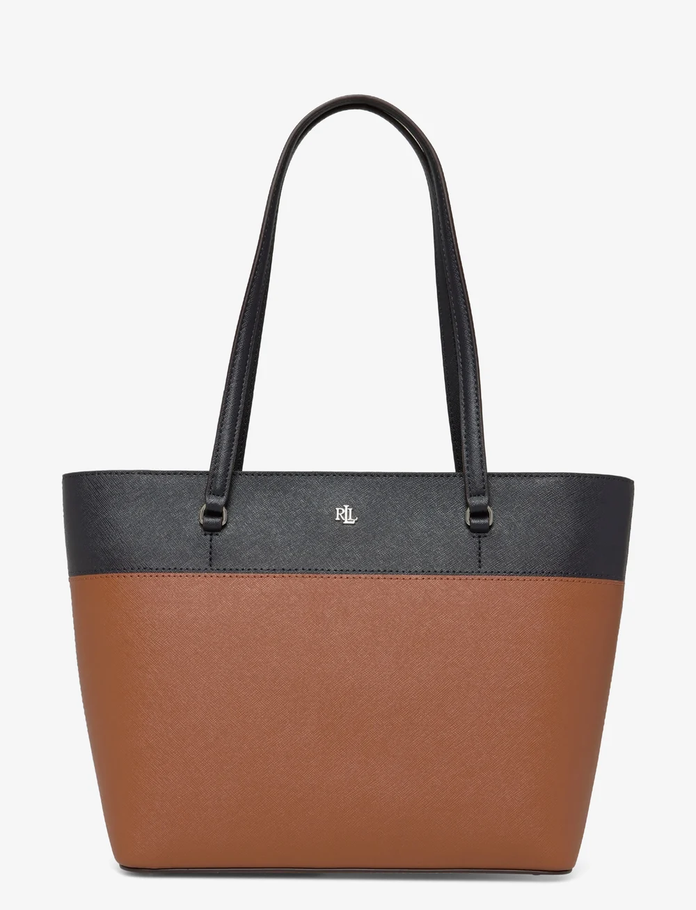 Lauren Ralph Lauren - Striped Leather Medium Karly Tote Bag - tote bags - lauren tan/lauren - 0