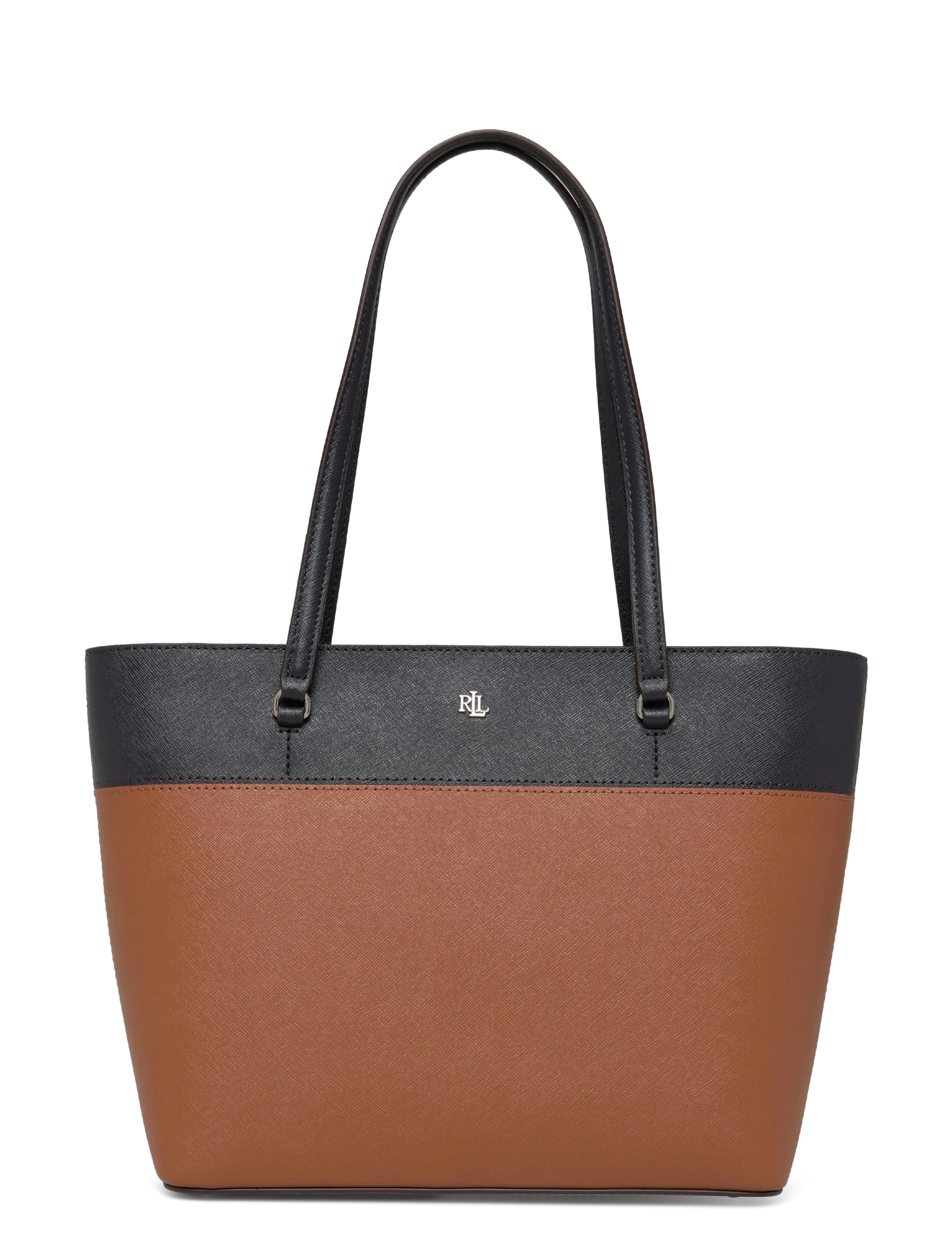 Lauren Ralph Lauren Striped Leather Medium Karly Tote Bag - Handväskor - LAUREN TAN/LAUREN / brown
