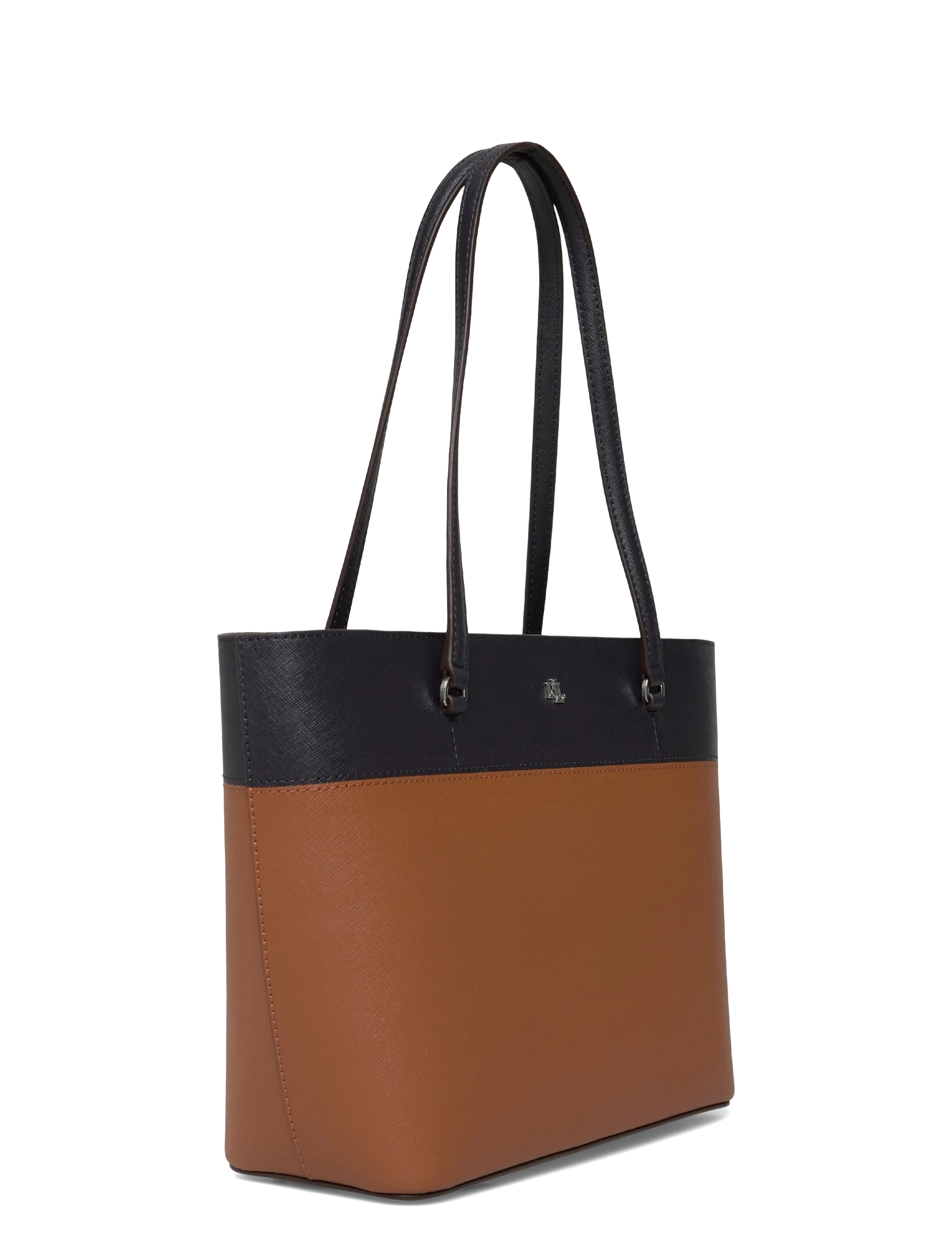 Lauren Ralph Lauren - Striped Leather Medium Karly Tote Bag - shopper - lauren tan/lauren - 2
