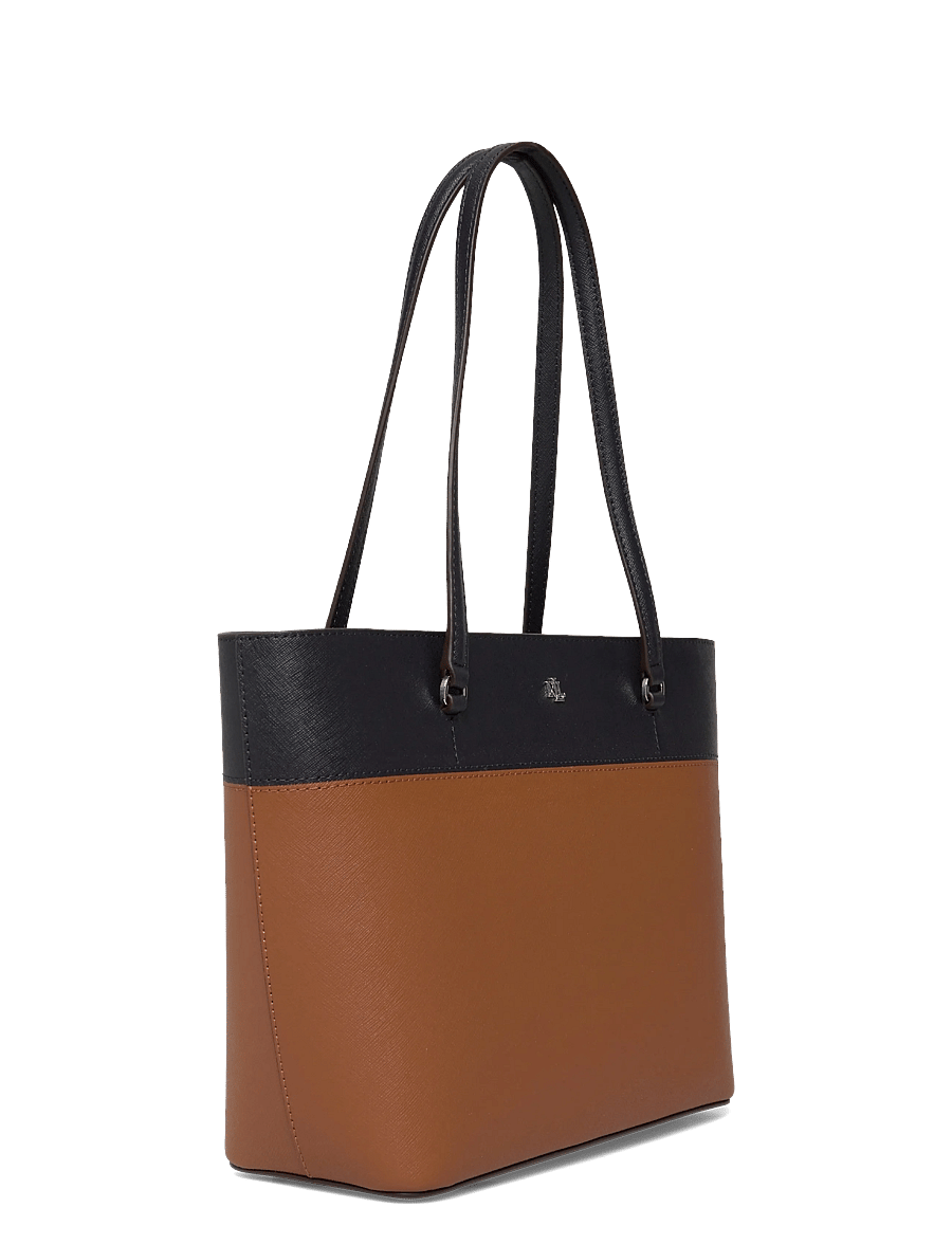 Lauren Ralph Lauren - Striped Leather Medium Karly Tote Bag - shopper - lauren tan/lauren - 2
