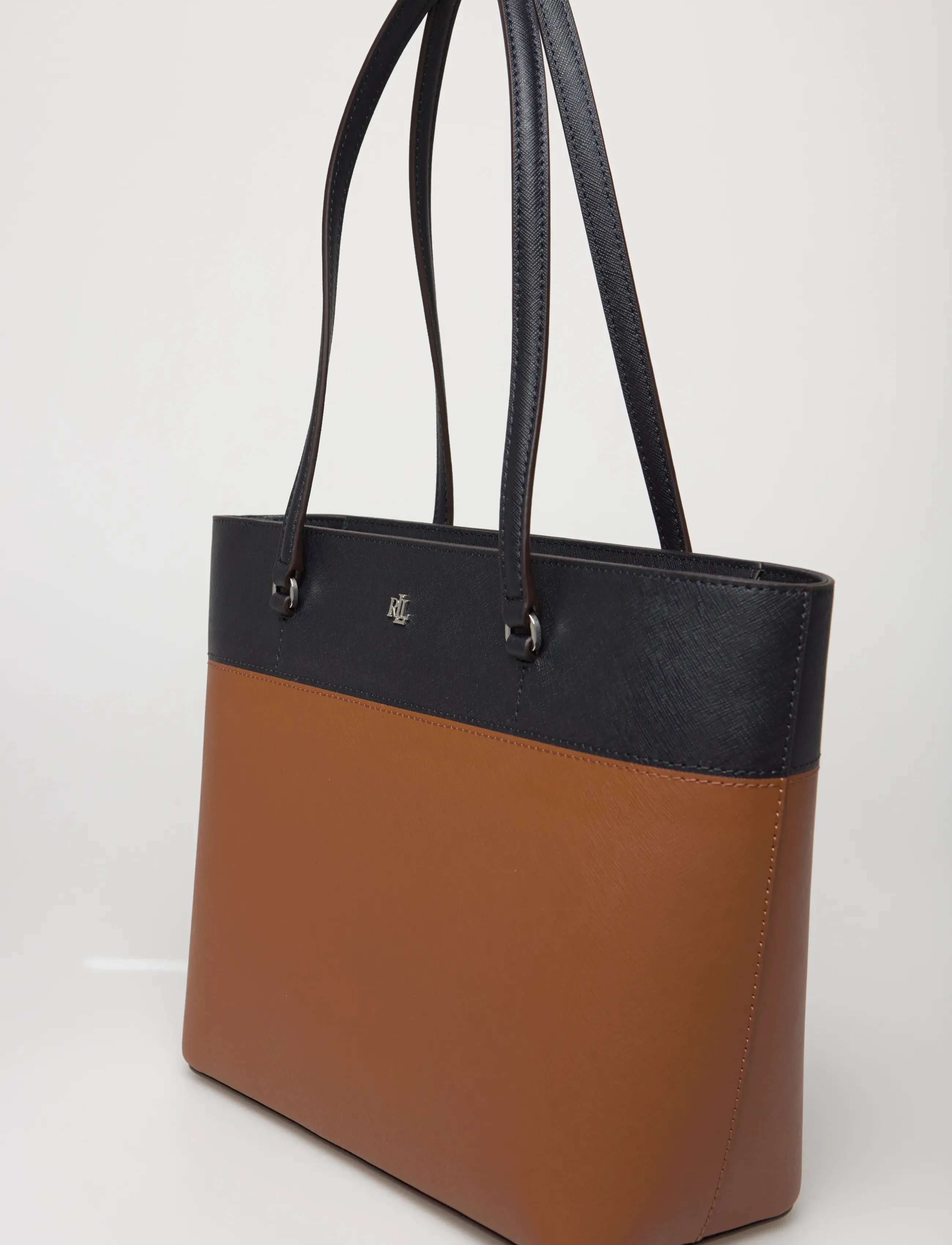 Lauren Ralph Lauren - Striped Leather Medium Karly Tote Bag - shopper - lauren tan/lauren - 3