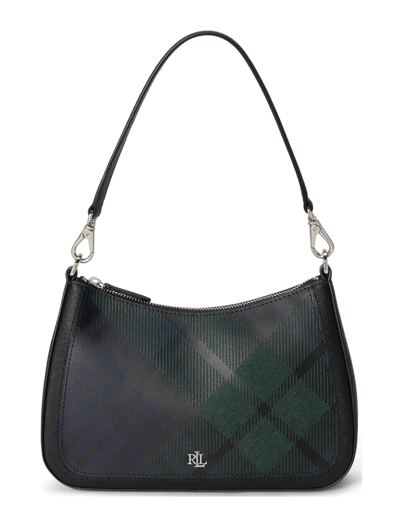Lauren Ralph Lauren Pinstripe Leather Medium Danni Bag - Väskor - BLACK WATCH TARTA / multi