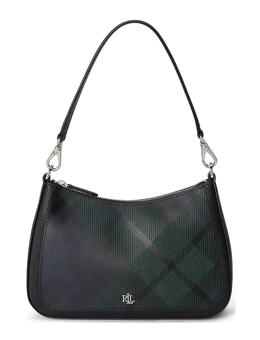 Lauren Ralph Lauren - Pinstripe Leather Medium Danni Bag - black watch tarta - 0