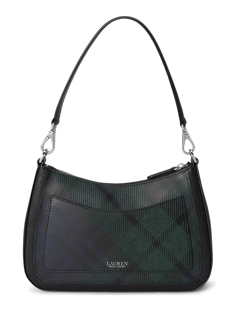 Lauren Ralph Lauren - Pinstripe Leather Medium Danni Bag - black watch tarta - 1