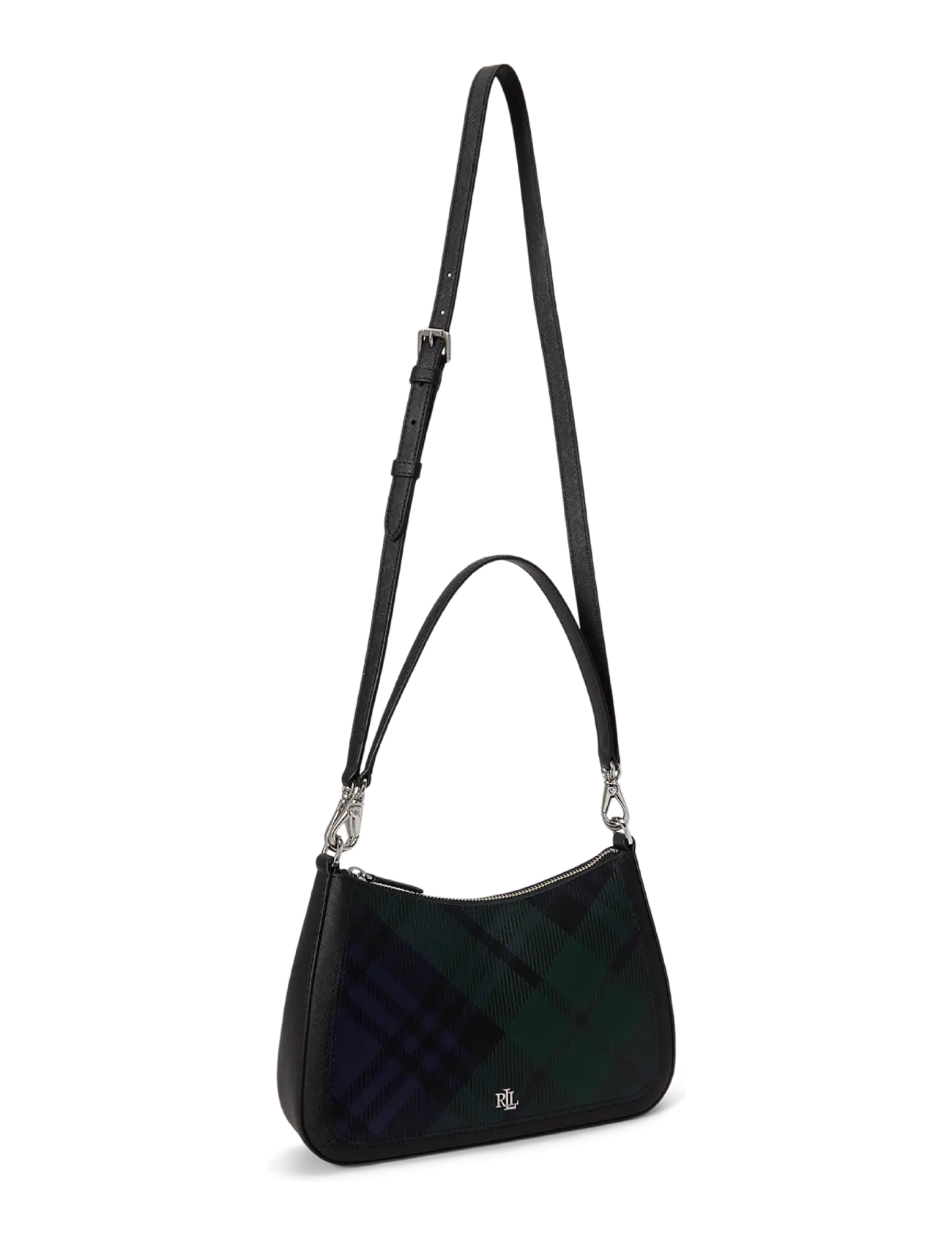 Lauren Ralph Lauren - Pinstripe Leather Medium Danni Bag - black watch tarta - 2